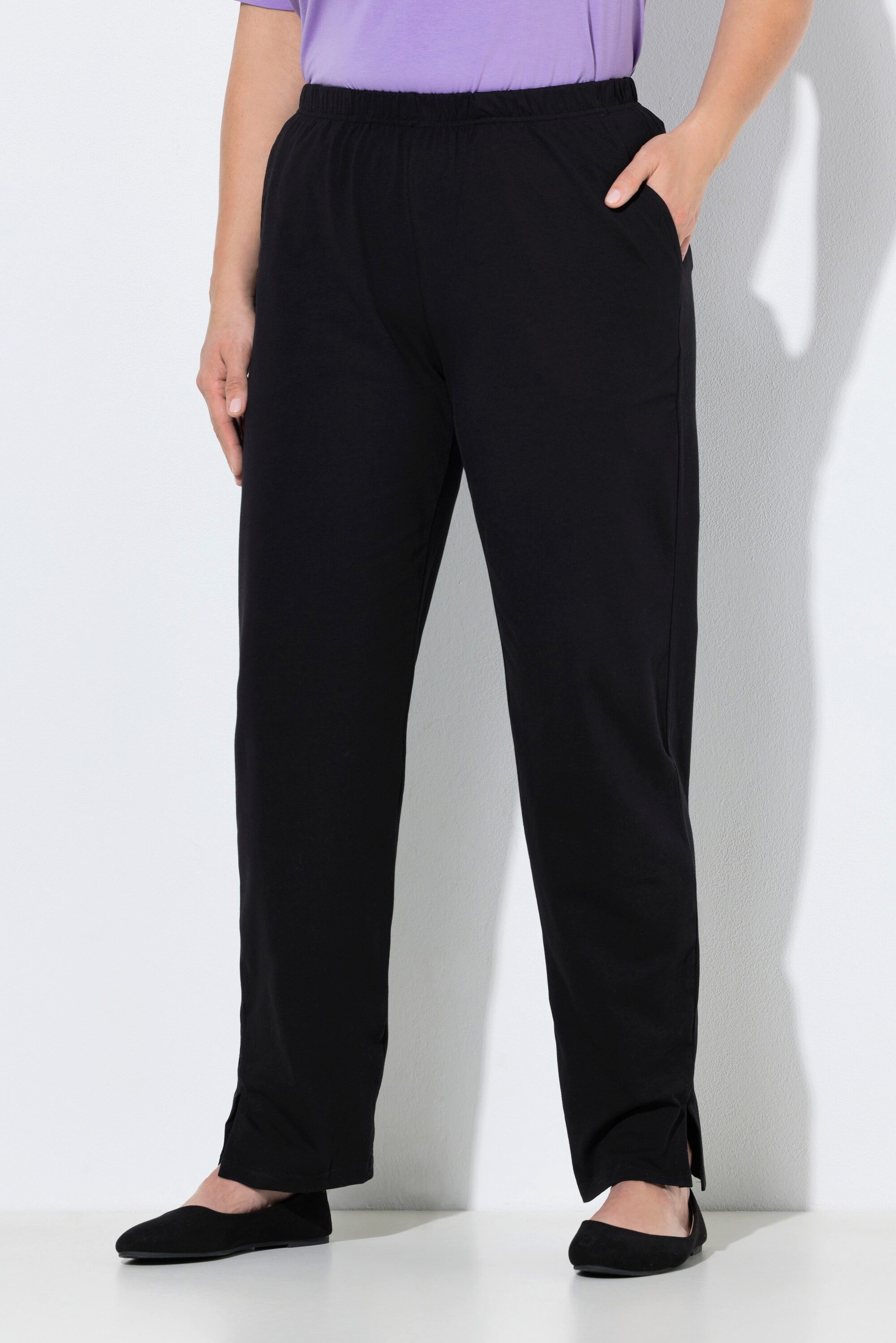Ulla Popken Funktionshose Hose Slimfit Gummibund Seitenschlitze