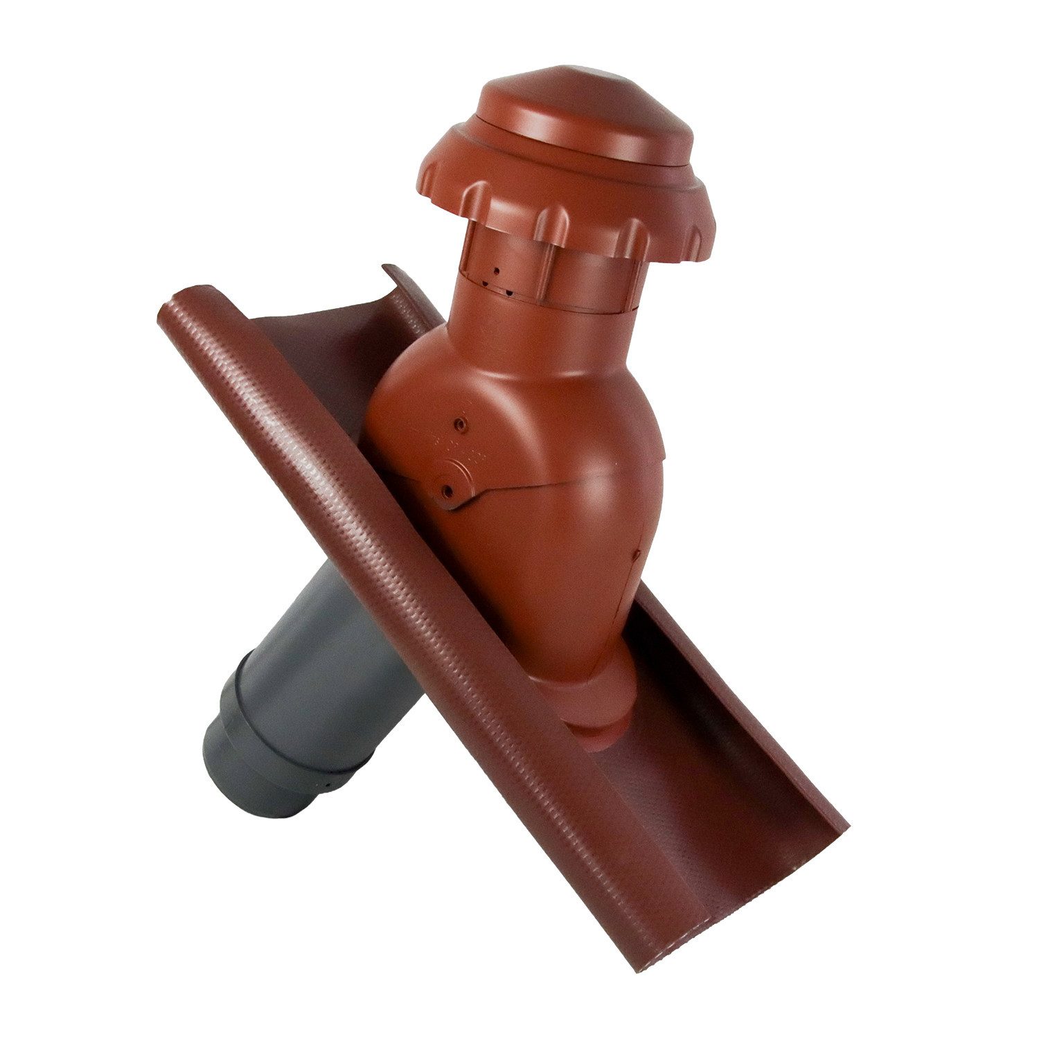 FLECK Dachdurchführung Auraflex DN 125 rot mit Wetterkappe + Adapter auf DN100, Spezial-Hart-PVC