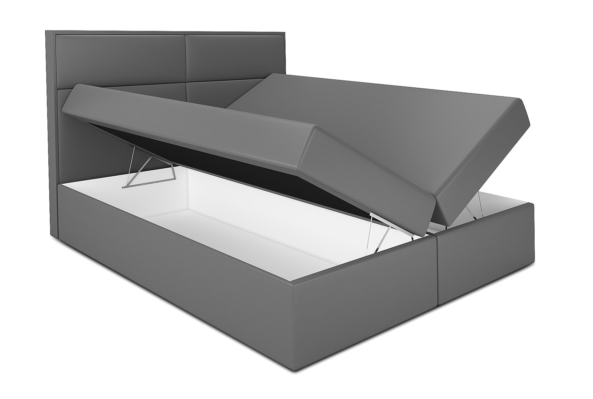 A&J MöbelLand GmbH Boxspringbett HOPP mit Bettkasten, Topper und gepolstertem Kopfteil. (Boxspringbett mit Bettkasten und gepolstertem Kopfteil. Inclusive Topper !, TOP ANGEBOT), Länge 208cm Höhe 106 cm