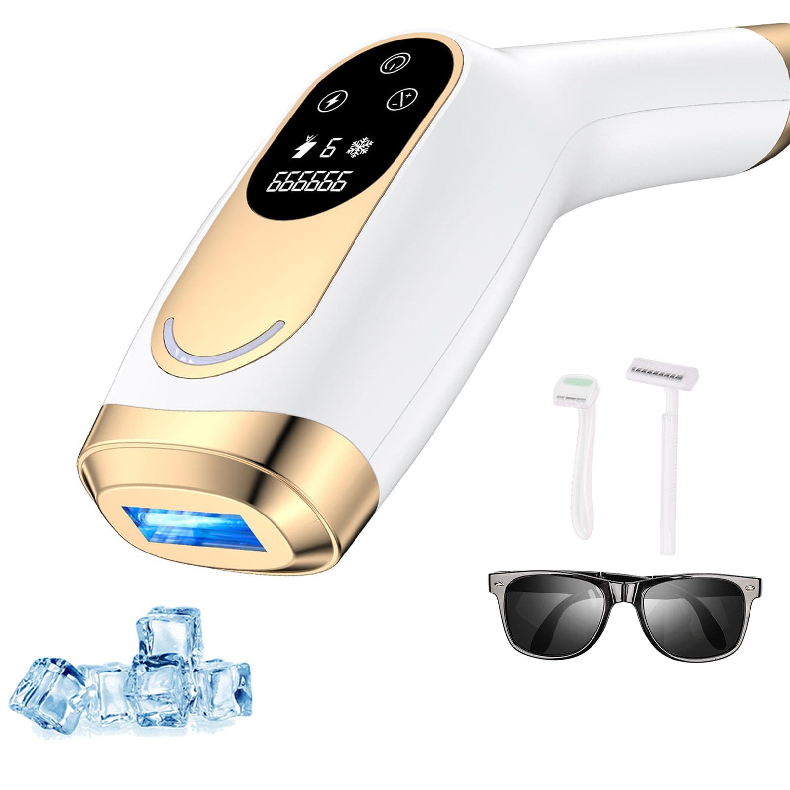 AIBISTAR IPL-Haarentferner IPL Laser-Haarentfernung – 9 Stufen, Eiskühlung, für Damen & Herren, 600.000 Lichtimpulse