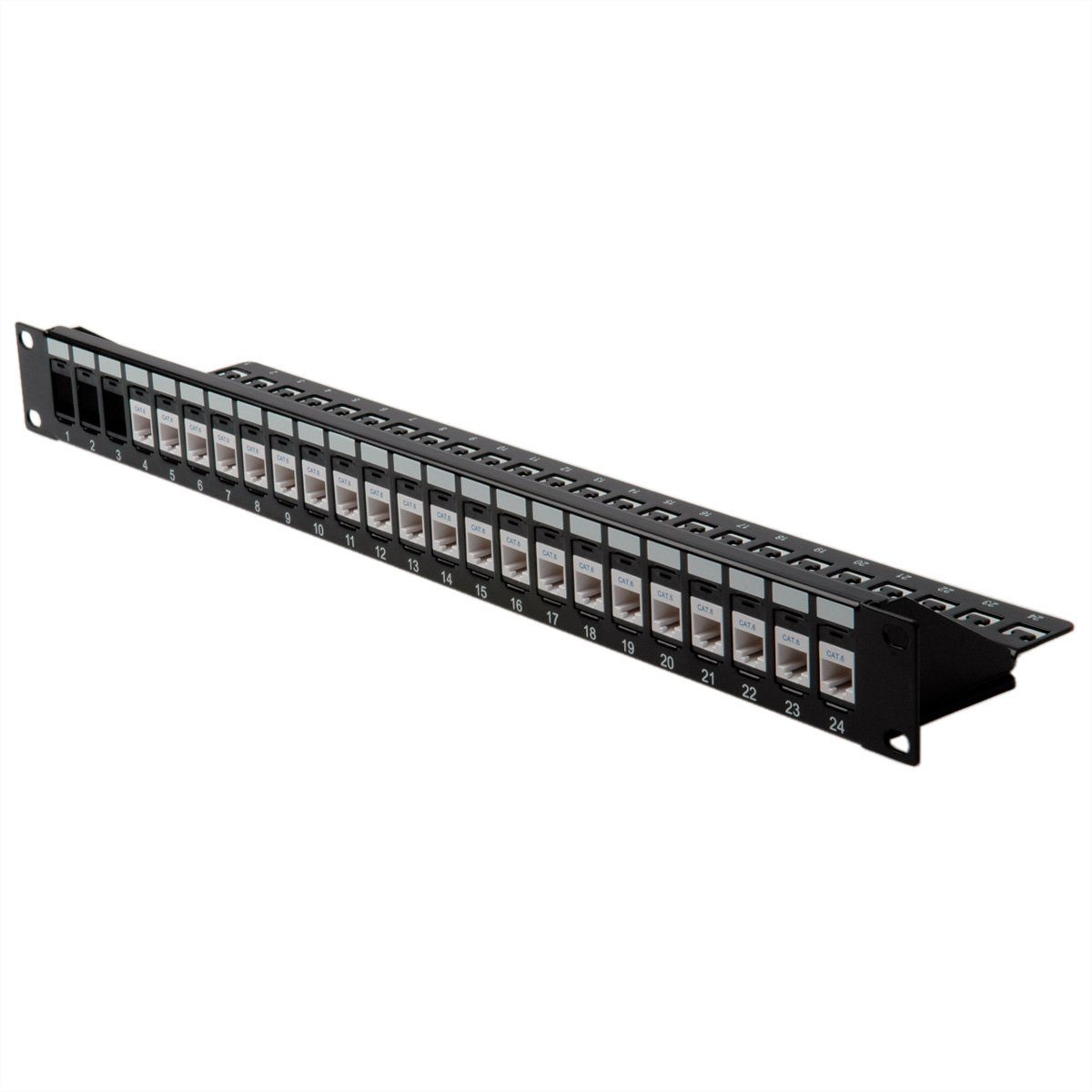 19"-Keystone-Modulträger, 24P., ungeschirmt Netzwerk-Panel