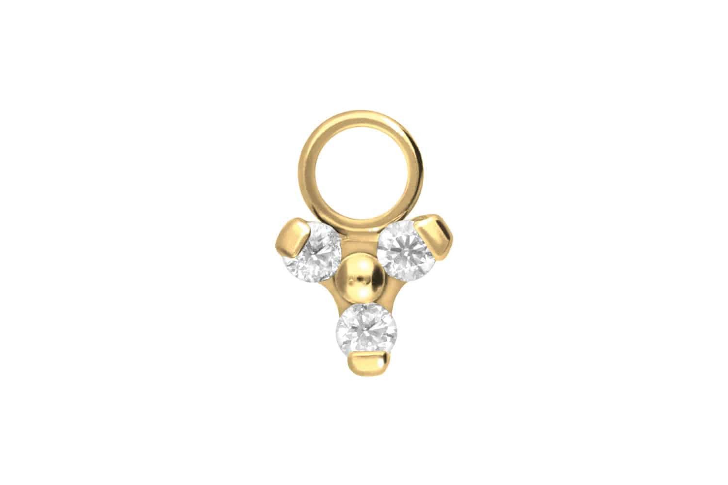 PIERCINGLINE Piercing-Set Titan Anhänger für Clicker KRISTALLBLUME (Piercing-Anhänger, 1-tlg)