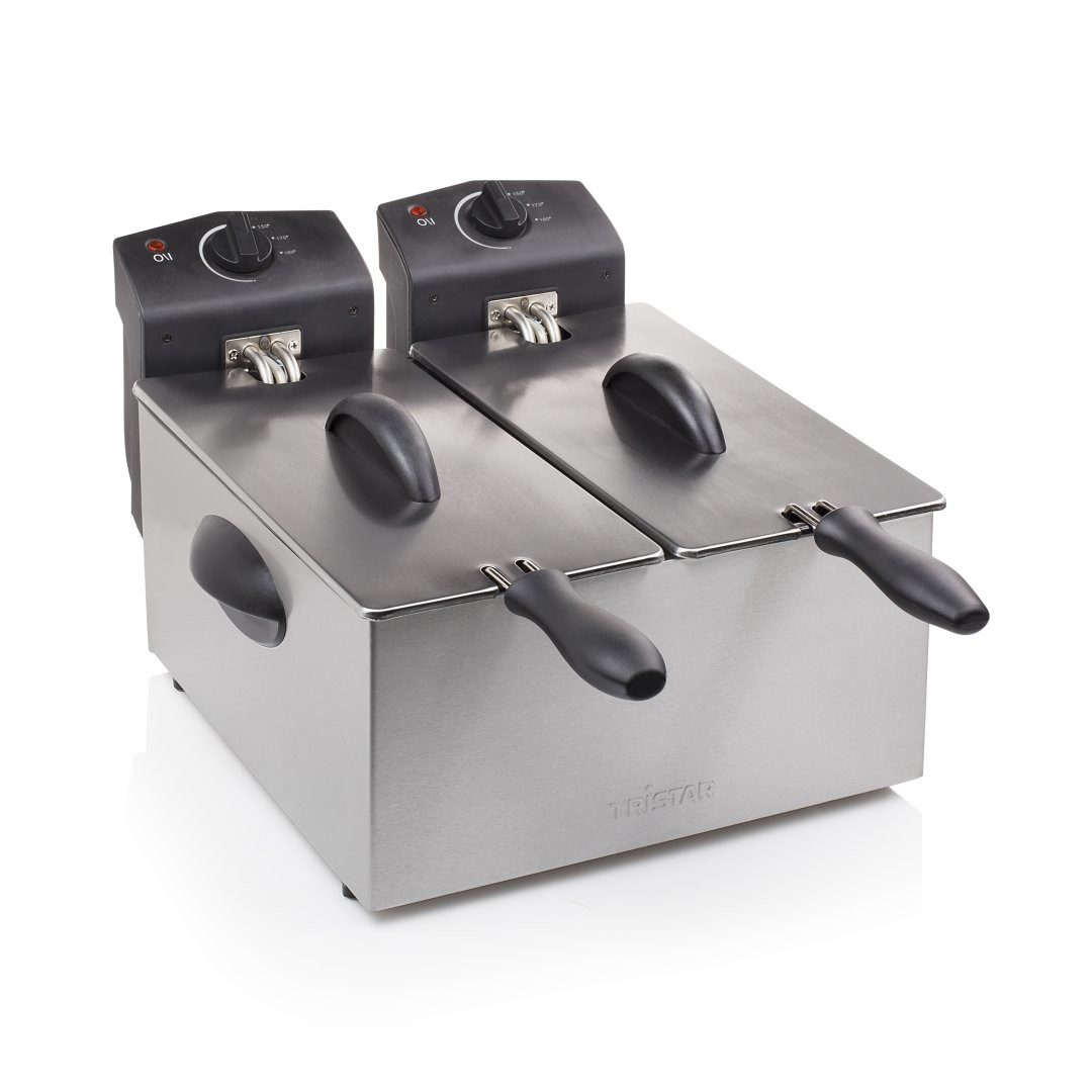 Tristar Fritteuse FR-6937, 3600 W, 2x 3 L mit Cool Zone – Edelstahl, 190°C