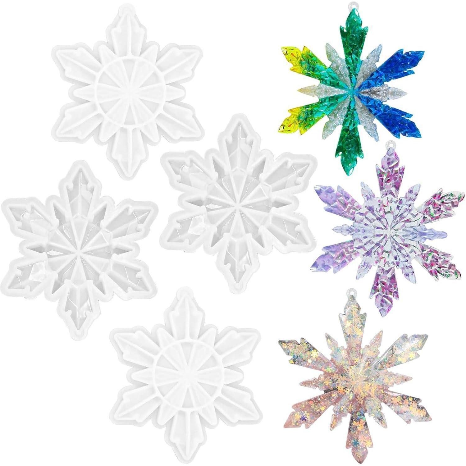 LuxusKollektion Silikonform 4Pcs Schneeflocken Weihnachts Harzformen Silikon Epoxid Gießformen