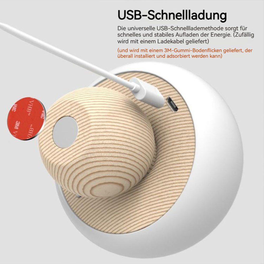 USB-Aufladung, Pilz-Nachtlicht, Nachtlicht MOUTEN Schlafzimmer-Nachttischlampe