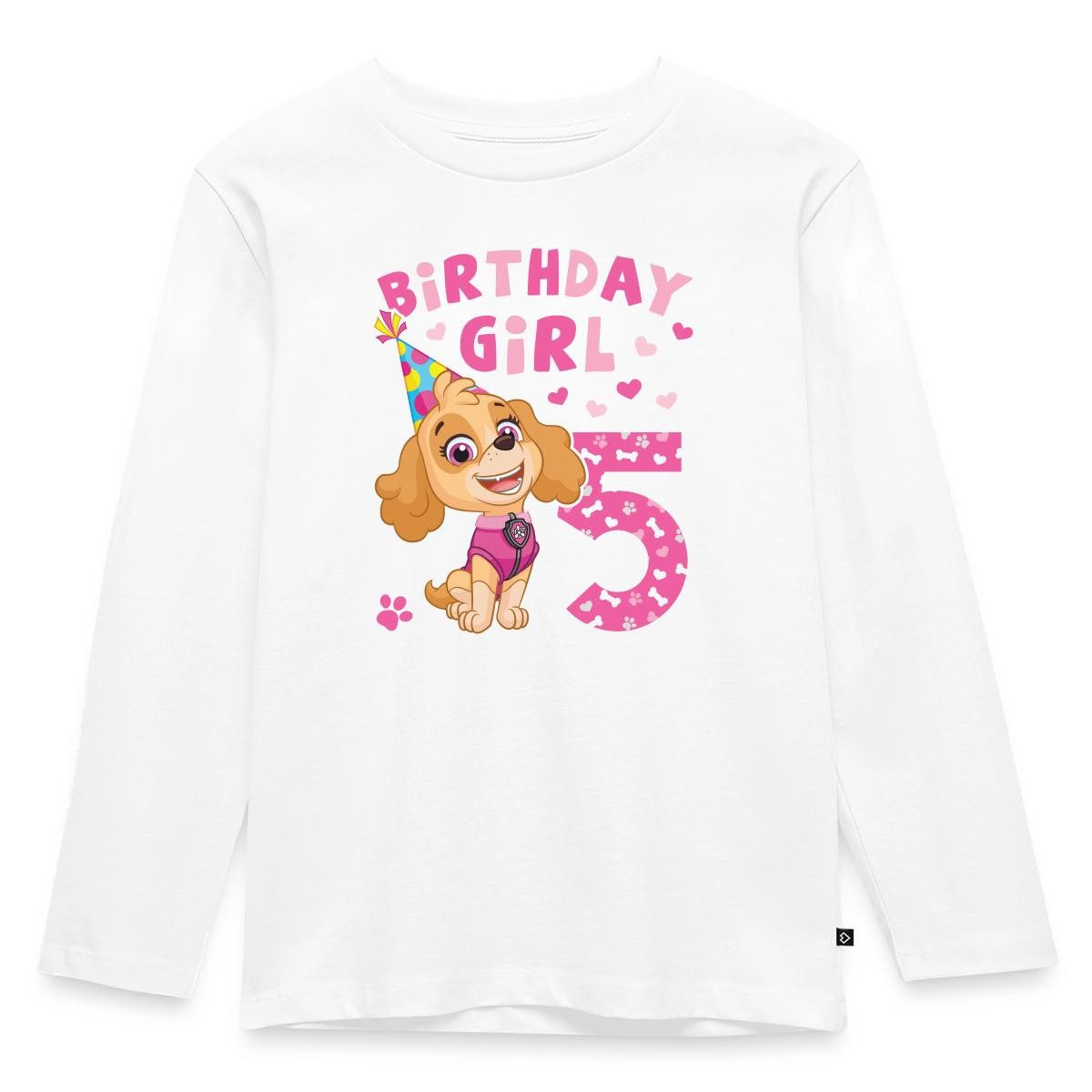T-Shirt Paw Patrol Skye 5. Geburtstag Kinder Premium Langarmshirt