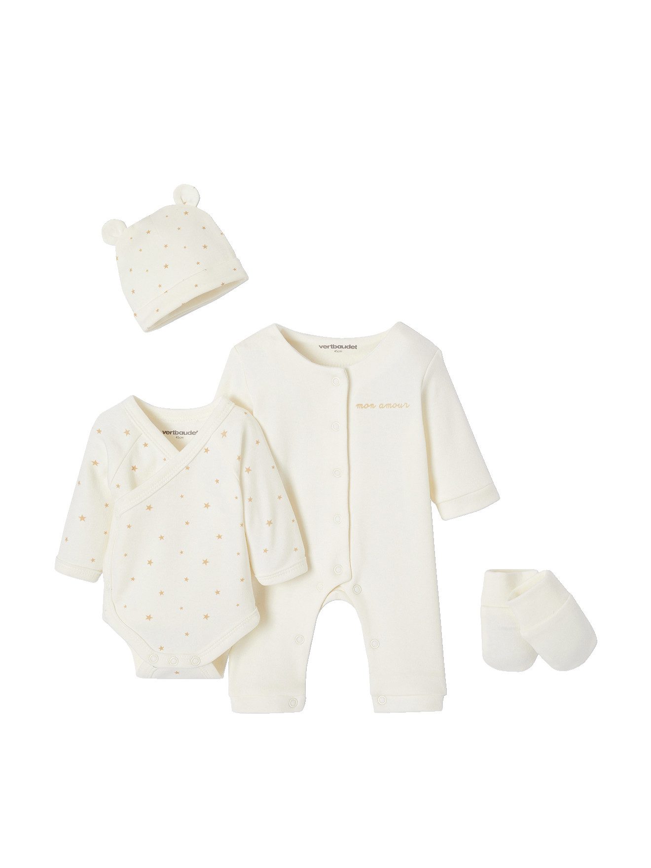 vertbaudet Ползунки Bio-Kollektion: Baby-Set für Neugeborene, 4 Teile Geschenkset Geburt