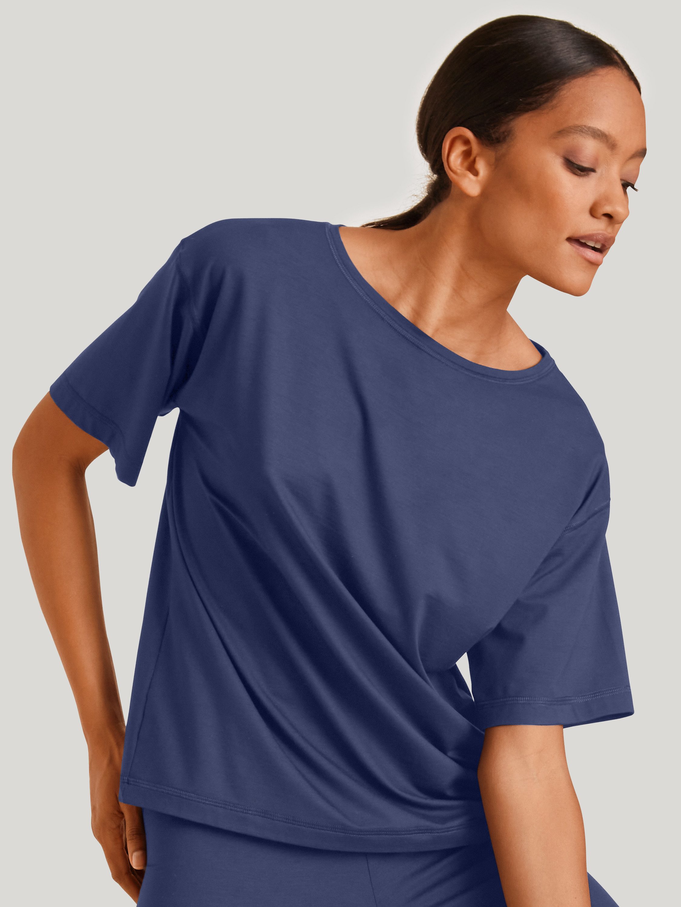 CALIDA Kurzarmshirt DEEPSLEEPWEAR Balancing Damen (1-tlg) Rundhalsausschnitt mit weiten Ärmeln