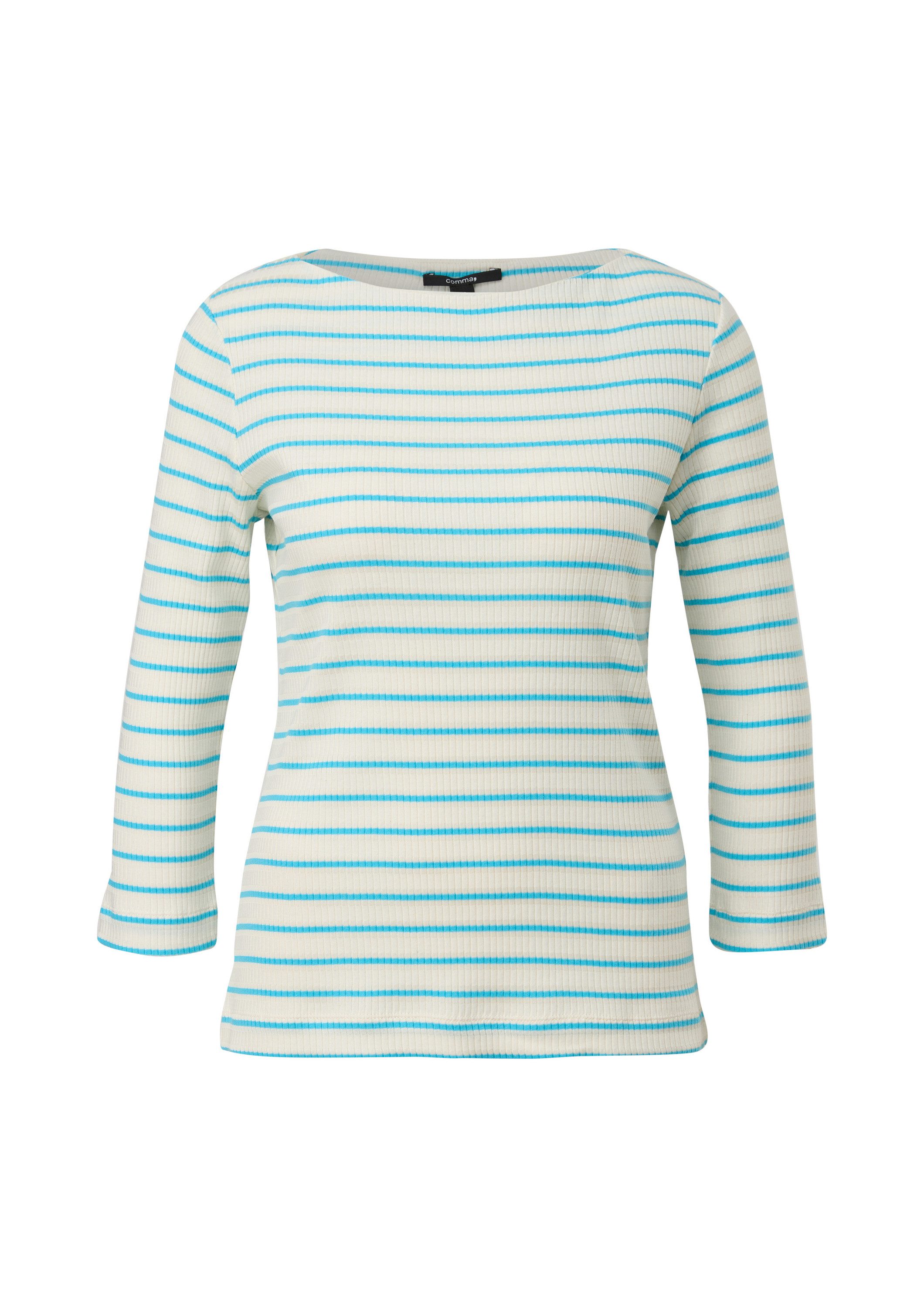comma 3/4-Arm-Shirt T-Shirt Rippshirt aus Viskosemix günstig online kaufen