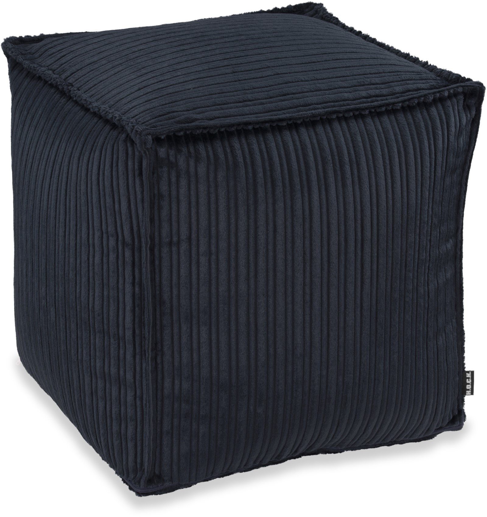 H.O.C.K. Sitzhocker H.O.C.K. Precious Cord Bean Cube Hocker eckig Pouf 40x40x40cm blau, Hocker, Barhocker & Sitzhocker, Pouf, Badhocker, Wohnzimmer Hocker
