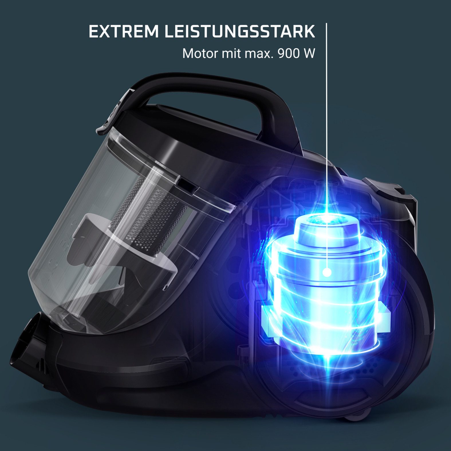 Rowenta Bodenstaubsauger Swift Power Cyclonic, ohne Beutel, hohe Saugleistung auf Hartböden, 750 W, beutellos, kompakte Größe, starke Leistung dank Effitech-Motor, einfache Leerung