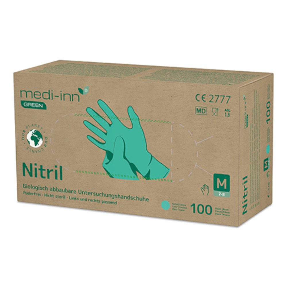 Medi-Inn Nitril-Handschuhe GREEN Nitril Einmalhandschuhe, grün, biologisch günstig online kaufen