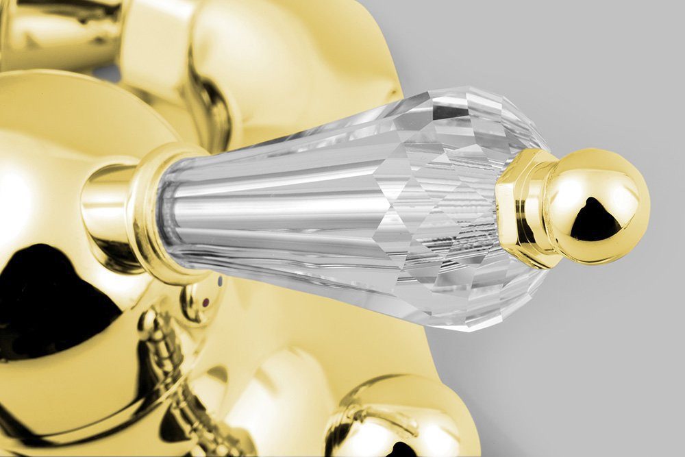Sapho Wannenarmatur KIRKÉ CRYSTAL Wannenarmatur, kristallen Hebel, Gold Sapho-KI10KZ
