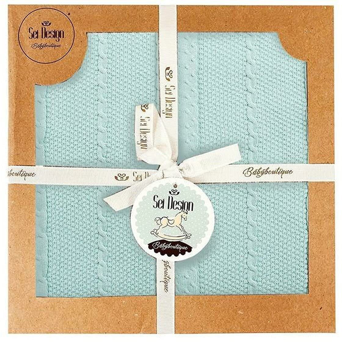 gestrickt Mint Design, hübscher in Babydecke Schlafsack 100% Baumwolle, SEI Geschenk-Verpackung