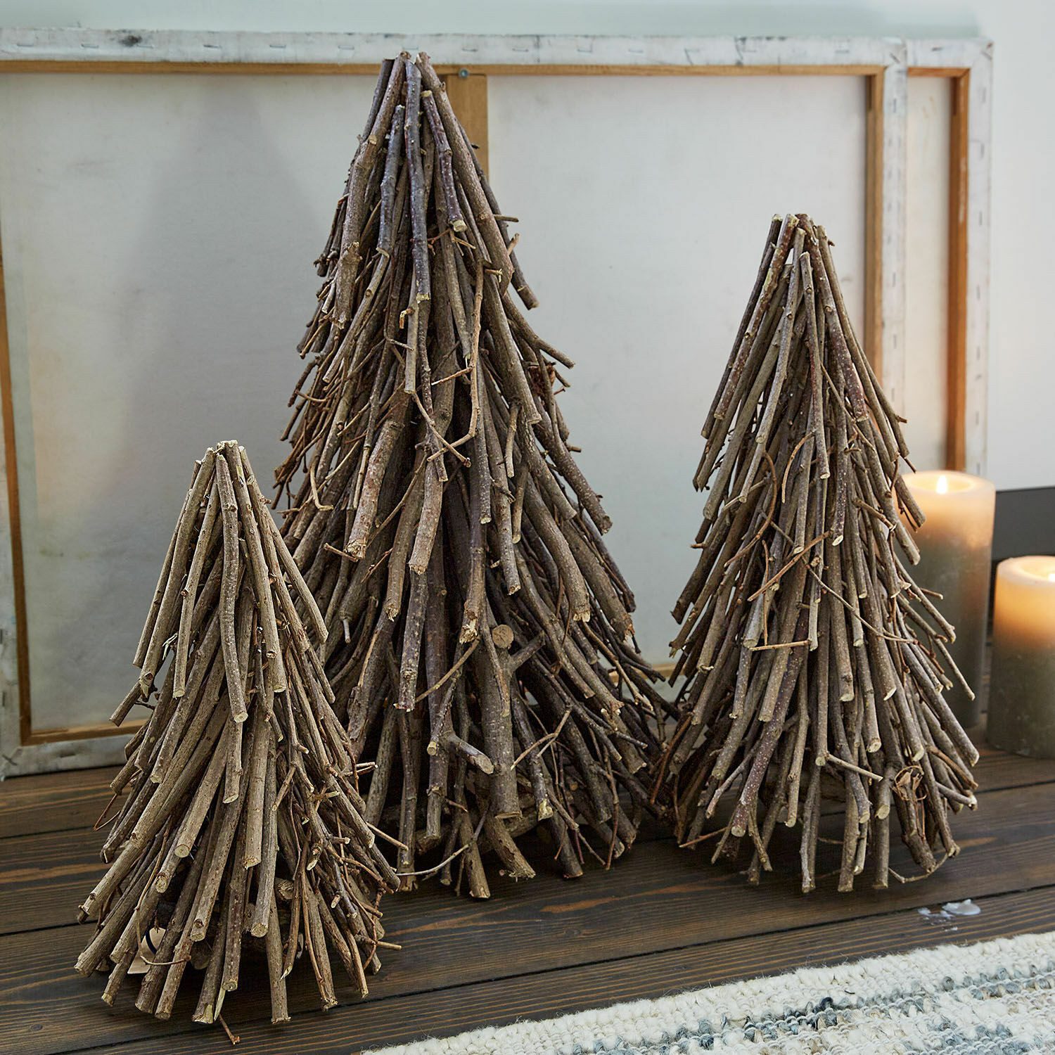 Mirabeau Künstlicher Weihnachtsbaum Deko-Baum 3er Set Orilev braun, none