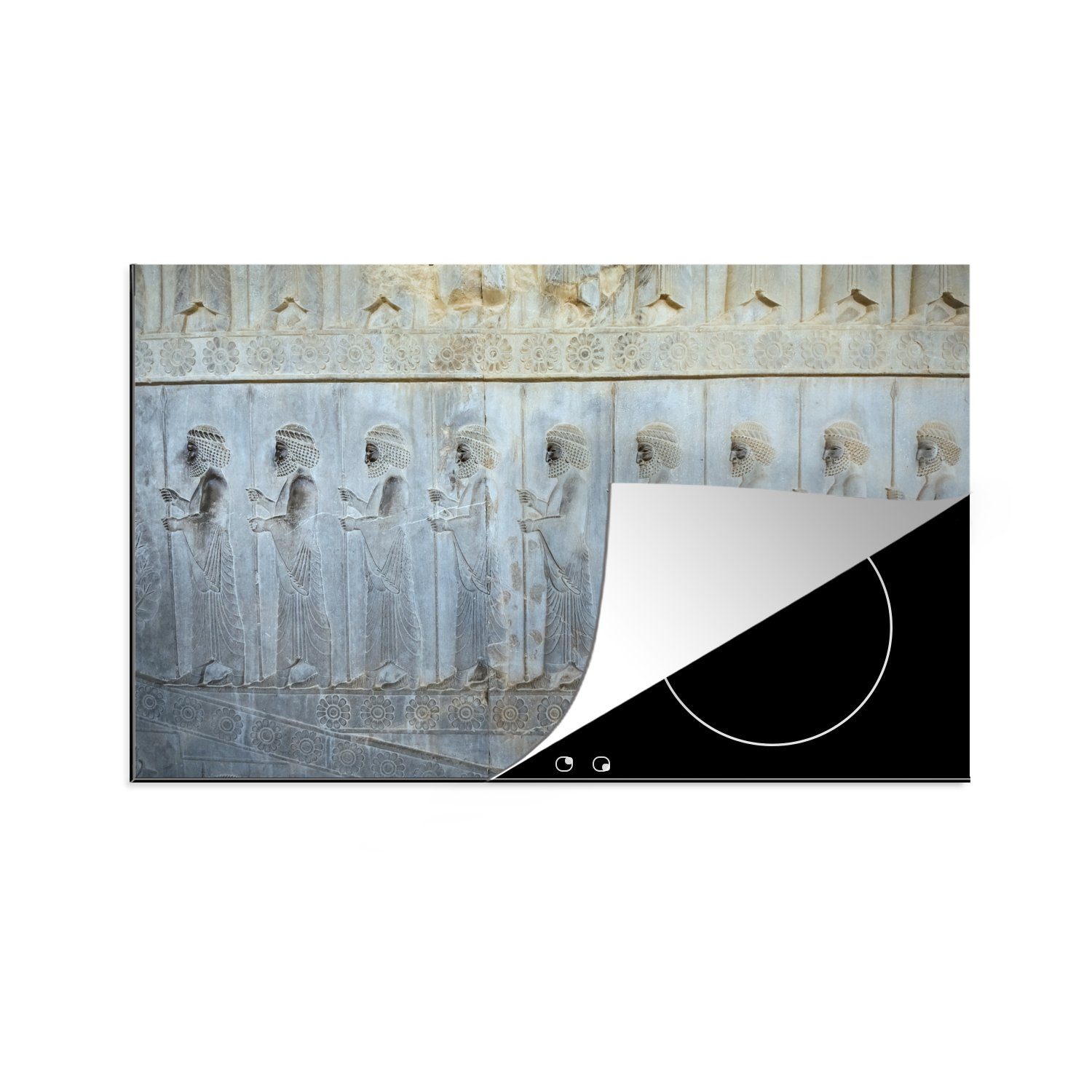 MuchoWow Herdblende-/Abdeckplatte Die archäologischen Überreste des persischen Reiches, Vinyl, (1 tlg), 83x51 cm, Ceranfeldabdeckung, Arbeitsplatte für küche