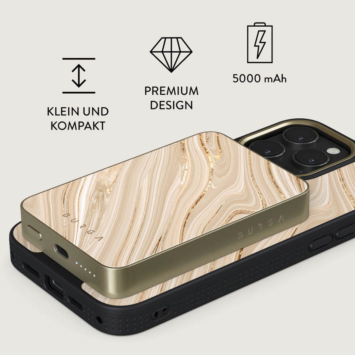 BURGA Burga Magnetische Powerbank 5.000 mAh - MagSafe und Qi2 - Full Glam / Powerbank (1 St)