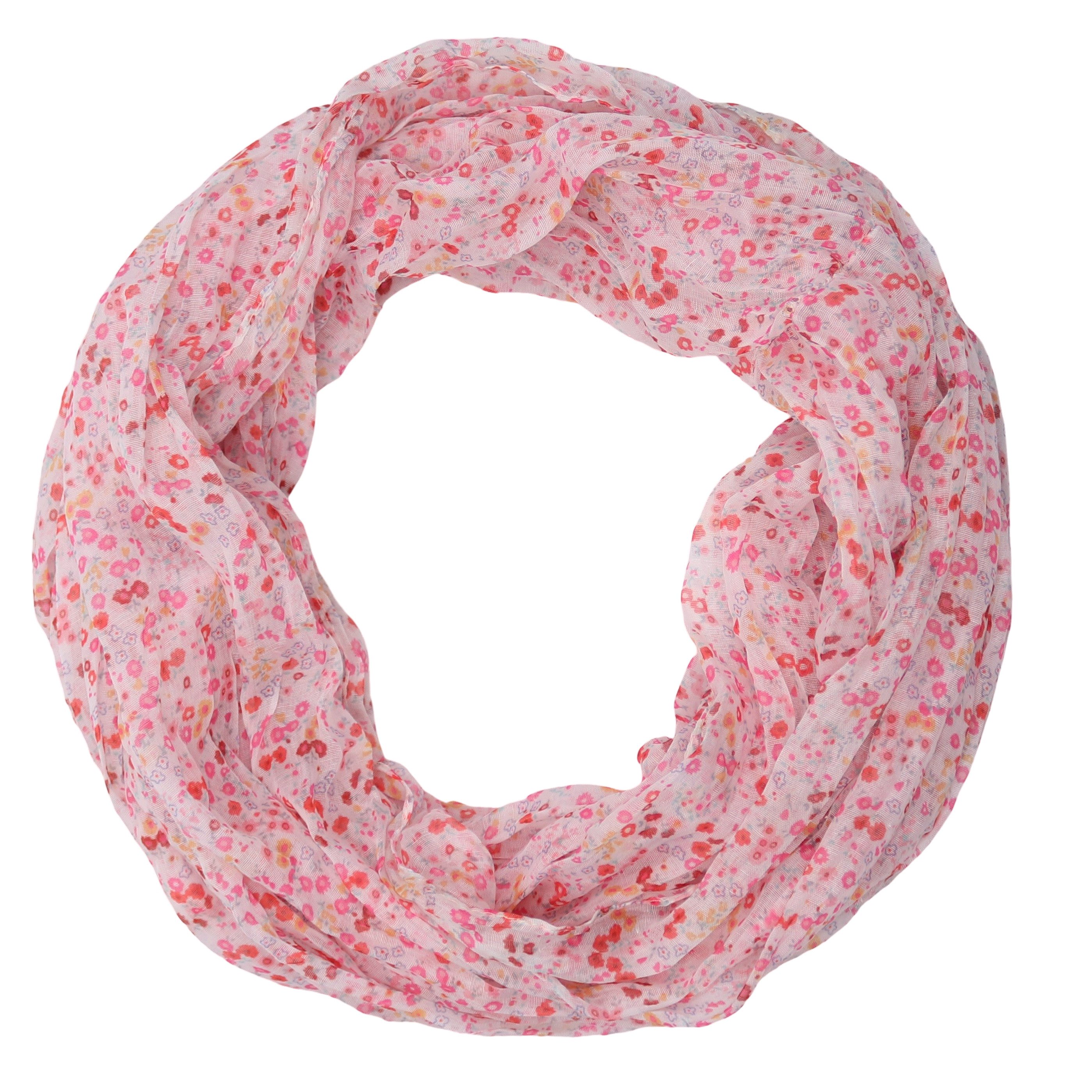 MIRROSI Loop Damen Schal mit Blümchen Muster, Weich, Schlauchschal, (ca.45x75cm, zweimal um den Hals wickelbar), Damen Halstuch ideal für Frühling, Sommer oder Herbst