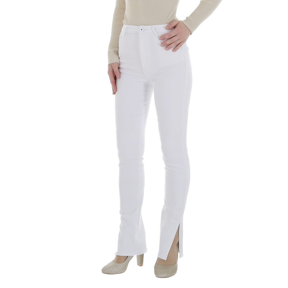 Ital-Design Straight-Jeans Damen Freizeit (86746091) Stretch High Waist Jeans in Weiß