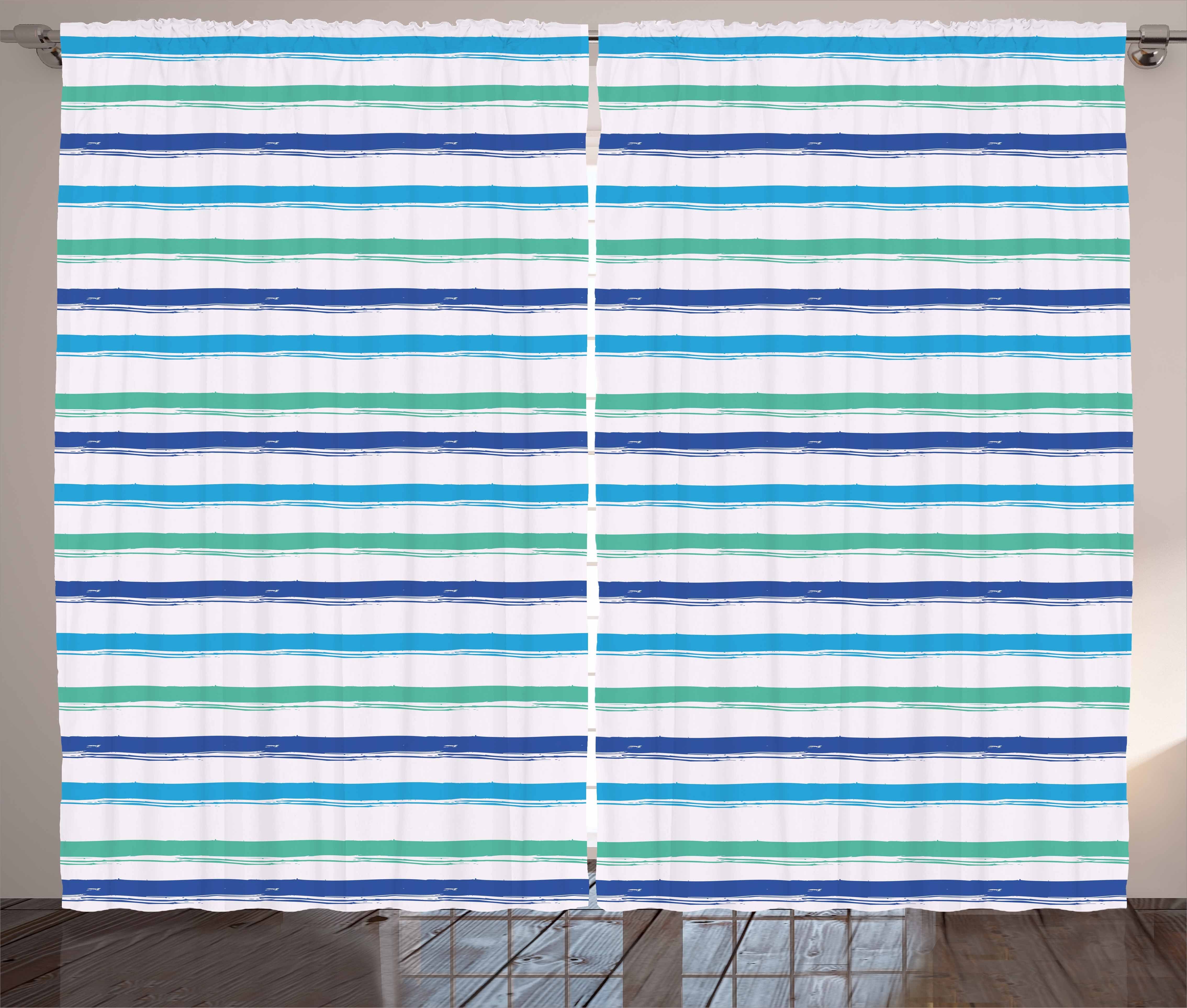 Gardine Schlafzimmer Kräuselband Vorhang mit Schlaufen und Haken, Abakuhaus, Harbor-Streifen Brushstrokes Kunst