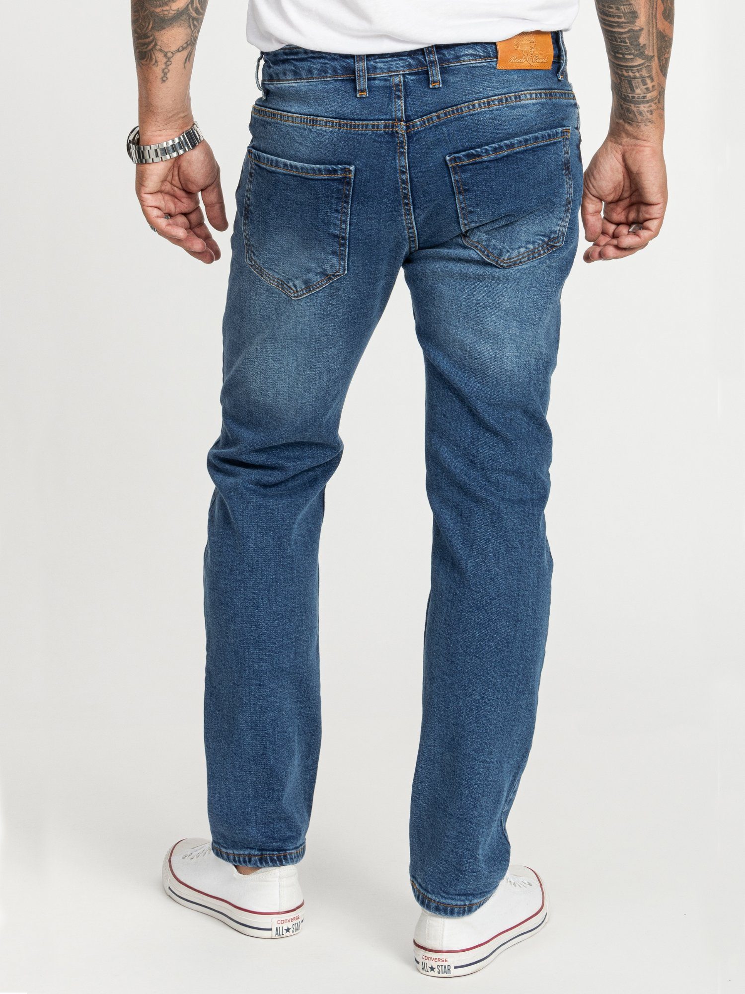 Rock Creek Regular-fit-Jeans Herren Jeans Stonewashed Blau RC-2401