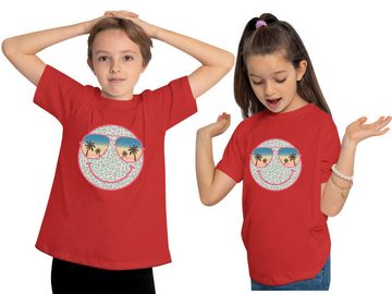 MyDesign24 T-Shirt Kinder Smiley Print Shirt bedruckt - bunter Smiley Bedrucktes Jungen und Mädchen T-Shirt, i297