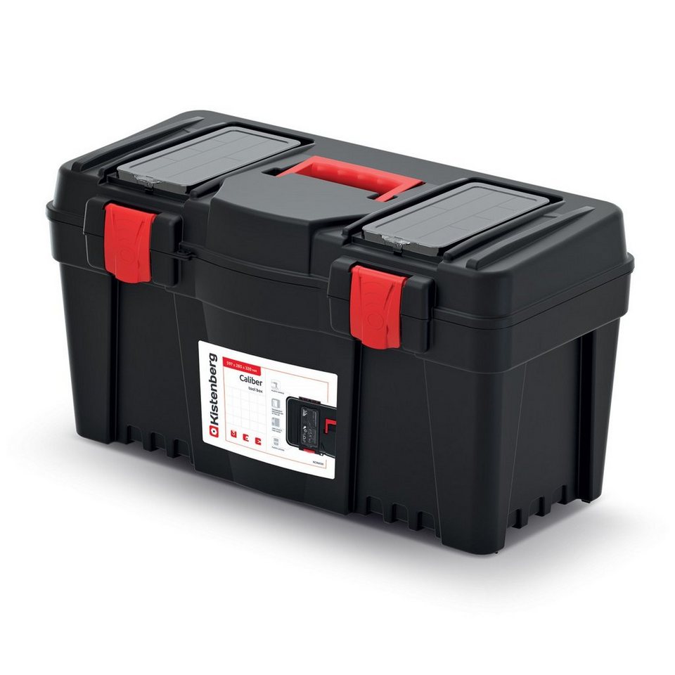 Prosperplast Werkzeugbox CALIBER, 59,7x28,5x32 cm, inkl. Einsatz, Gehäuse  aus strapazierfähiger Polymermischung - Strapazierfähiger ABS-Verschluss
