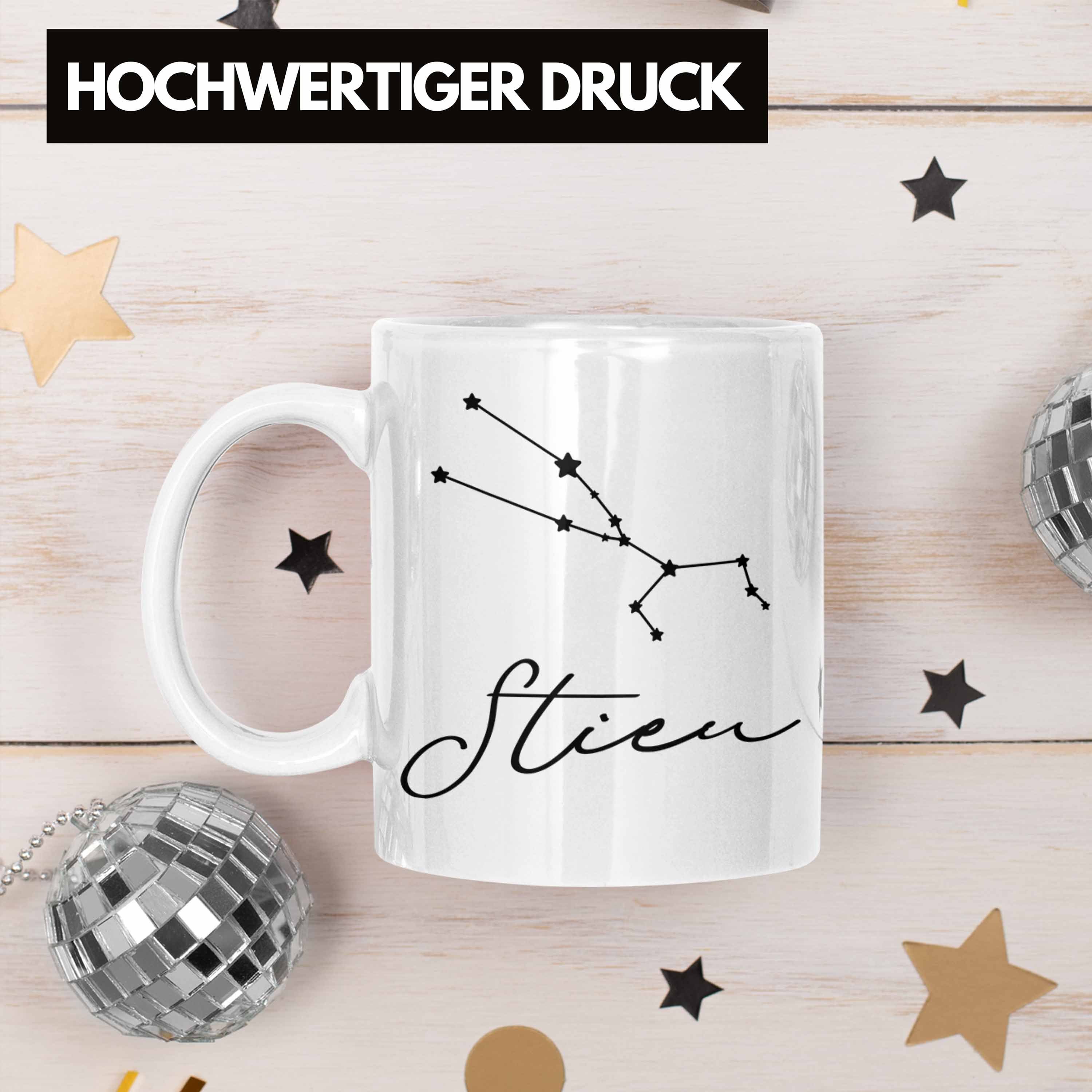 Horoskop Geschenk Trendation - Sternzeichen Stier Weiss Trendation Tierkreiszeichen Tasse Tasse