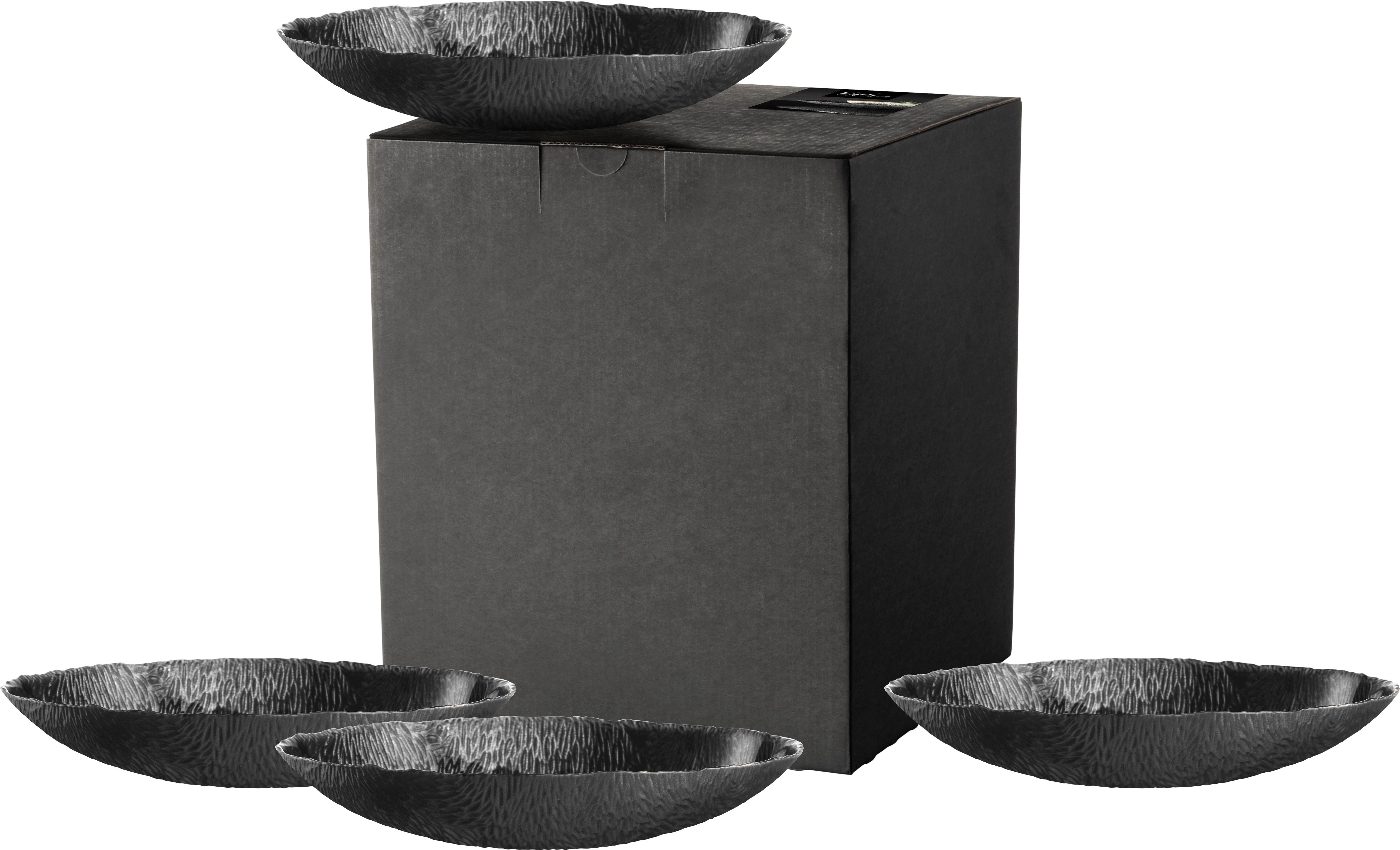 Eisch Germany Schale SEN, Kristallglas, (Set, 4-tlg), Schalen mit Veredelung in Schwarz oder Silber/Gold