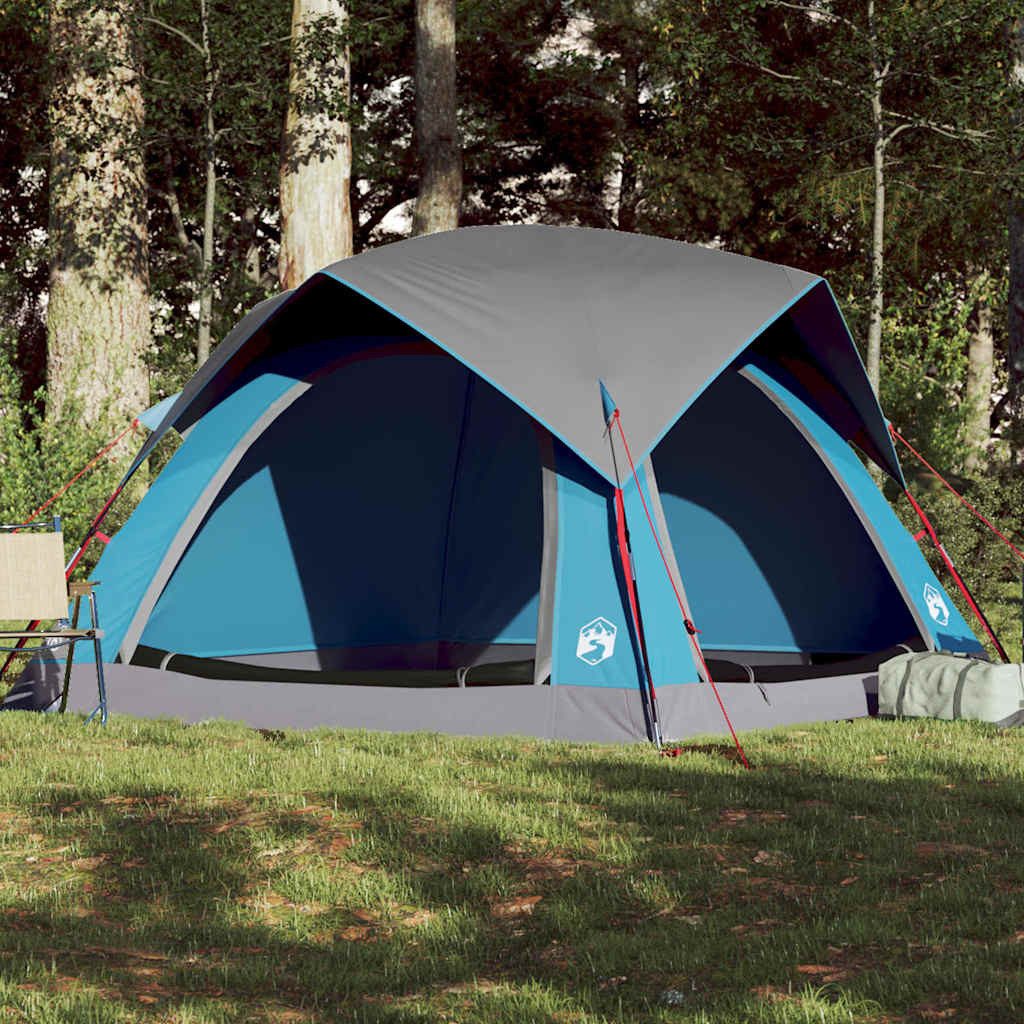 furnicato Faltzelt Campingzelt Kabine 218x218x135 cm Blau, (1 tlg), Wetterfestes Familienzelt mit E-Anschluss und 2 Eingängen für 4 Pers.