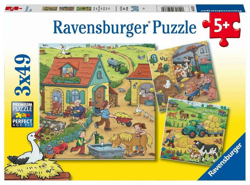 Ravensburger Puzzle Ravensburger Kinderpuzzle - 05078 Viel los auf dem Bauernhof -..., 49 Puzzleteile