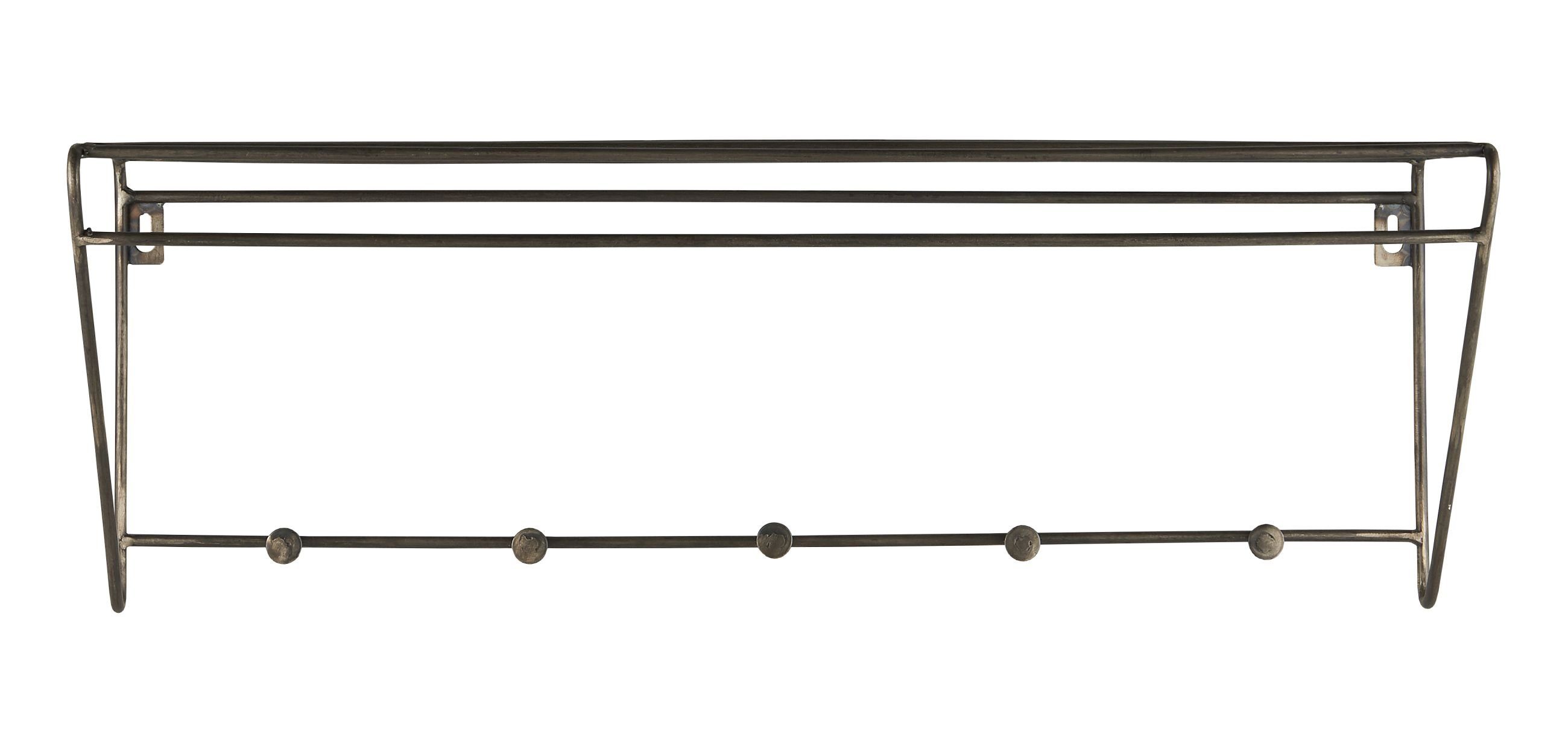 Ib Laursen Wandgarderobe Garderobe Hutablage 5 Haken Brooklyn Metall Ib Laursen 31088-25