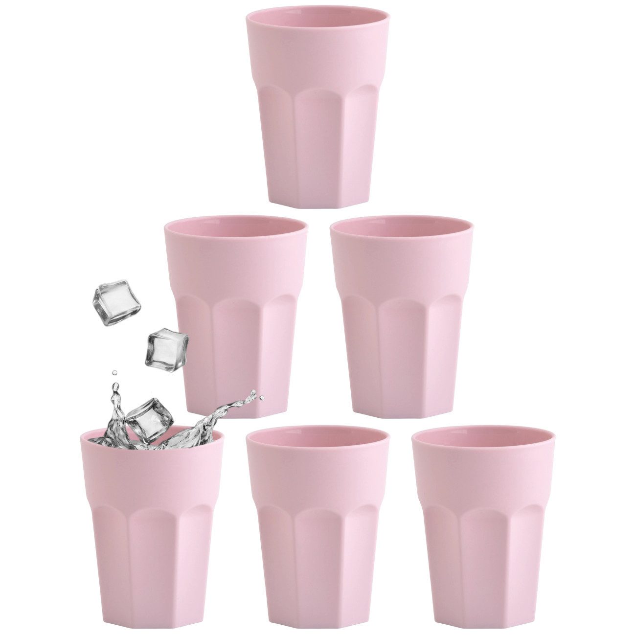 Engelland Becher ENGELLAND 6 x Kunststoffbecher 0,25 Rosa, 6-tlg., Kunststoff, spülmaschinengeeignet, bruchfest, wiederverwendbar, 250 ml, 0,25 Liter
