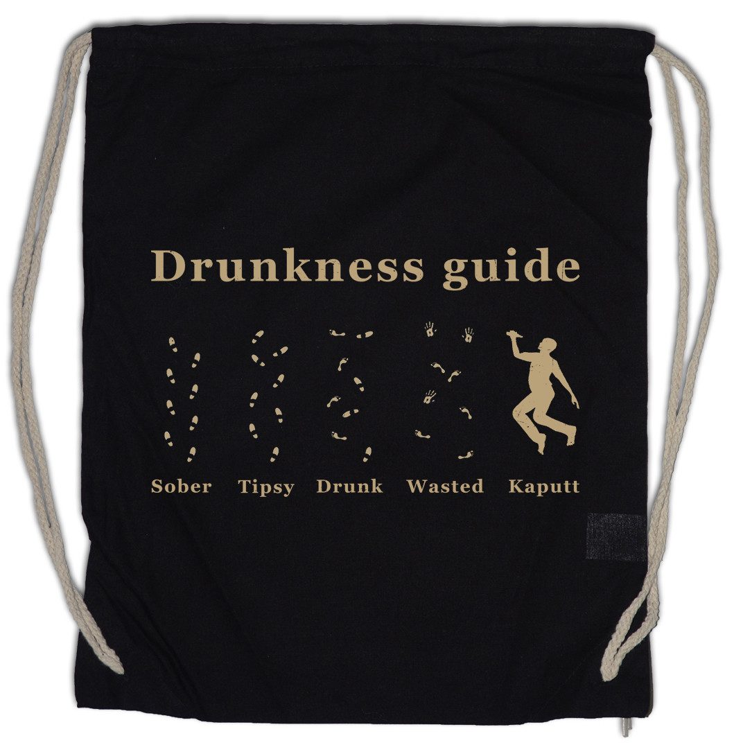 Urban Backwoods Turnbeutel Drunkness Guide Turnbeutel Wasted Drunk Barfly Booze Beer Whisky (1-tlg), Drinker Säufer Whiskey Sober