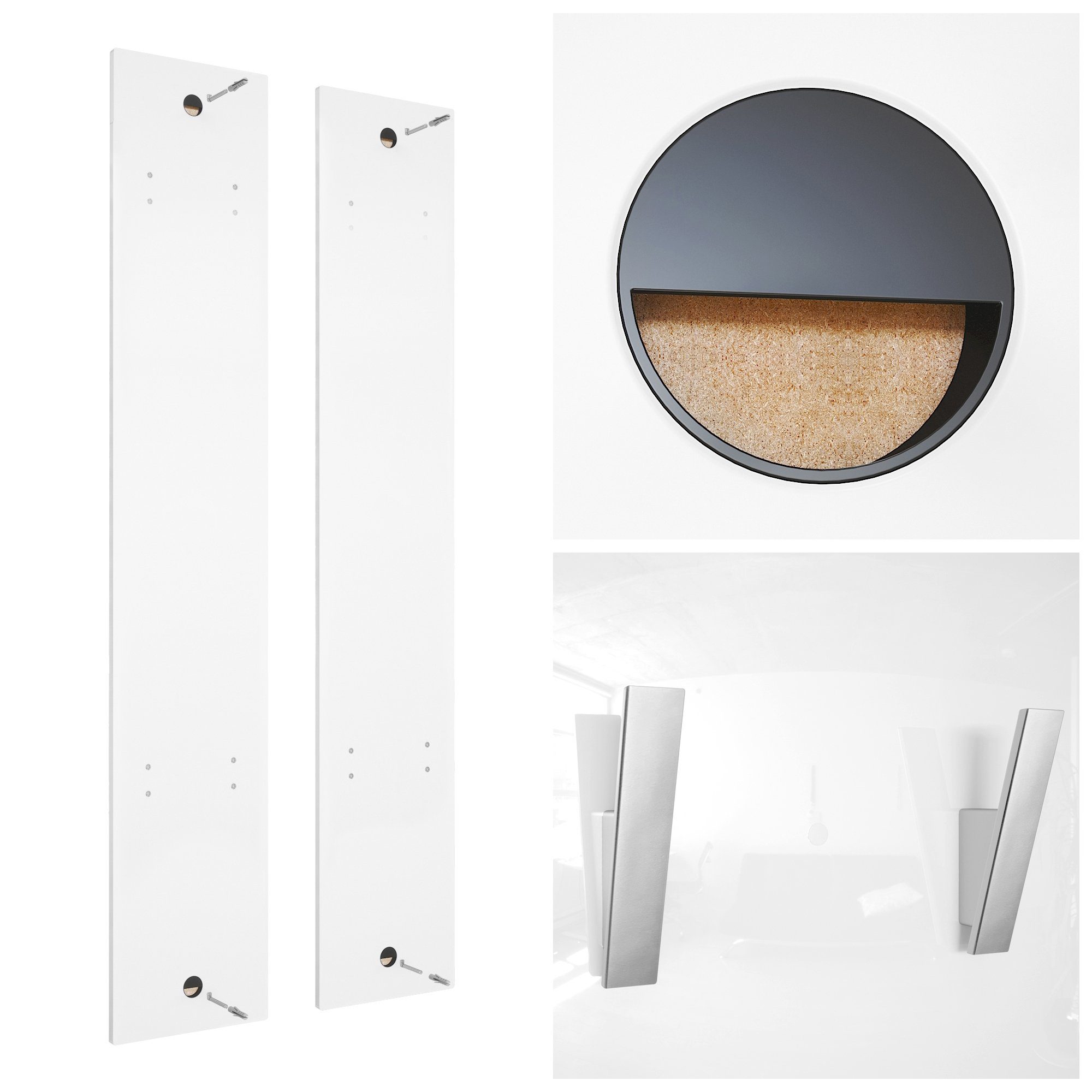 Vladon Garderobenpaneel Wandpaneel 120 (Garderobenpaneel, bestehend aus 2 Paneelen), Brombeer Hochglanz (je 28 x 120 x 2 cm)