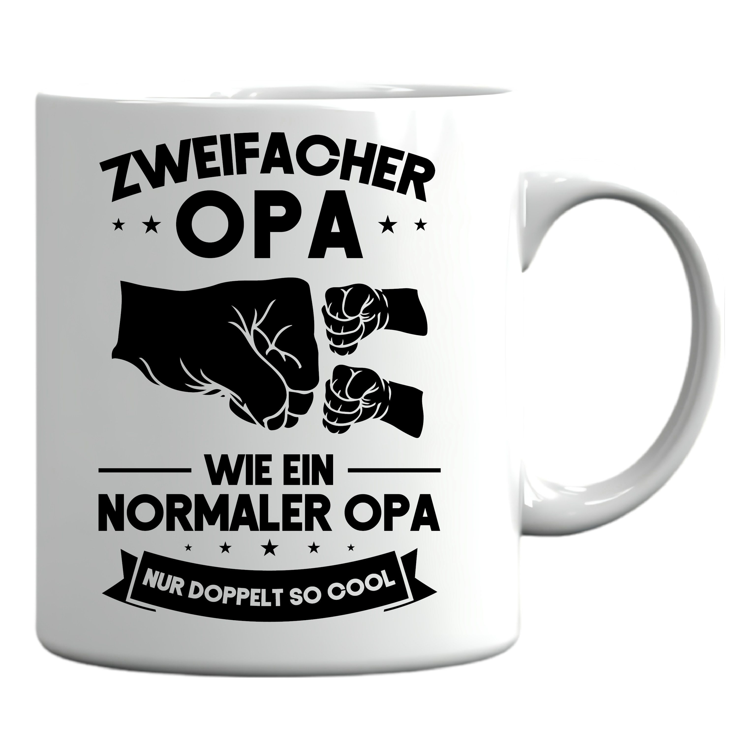 Printmacher Tasse Opa Tasse, Zweifacher Opa wie ein normaler Opa, Opa Geschenk, Keramik