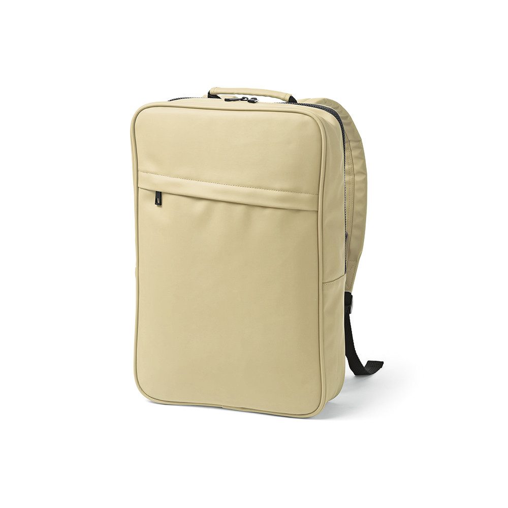 CABBEL Rucksack Rucksack 16L Laptopfach nachhaltig recycelt PU 59% leicht robust PU (Rucksack, 1-tlg., Einzelartikel), Beige, Recycelter PU, 59% recycelt, 16L, 0.485kg, 28x42x8cm