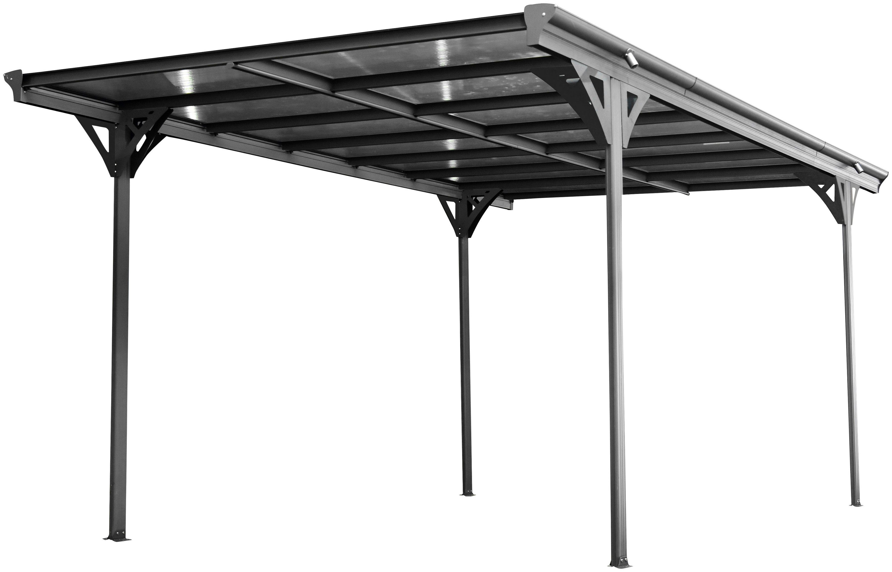 WESTMANN Einzelcarport Flachdach, BxT: 305x503 cm, 217 cm Einfahrtshöhe, aus Aluminium, anthrazit
