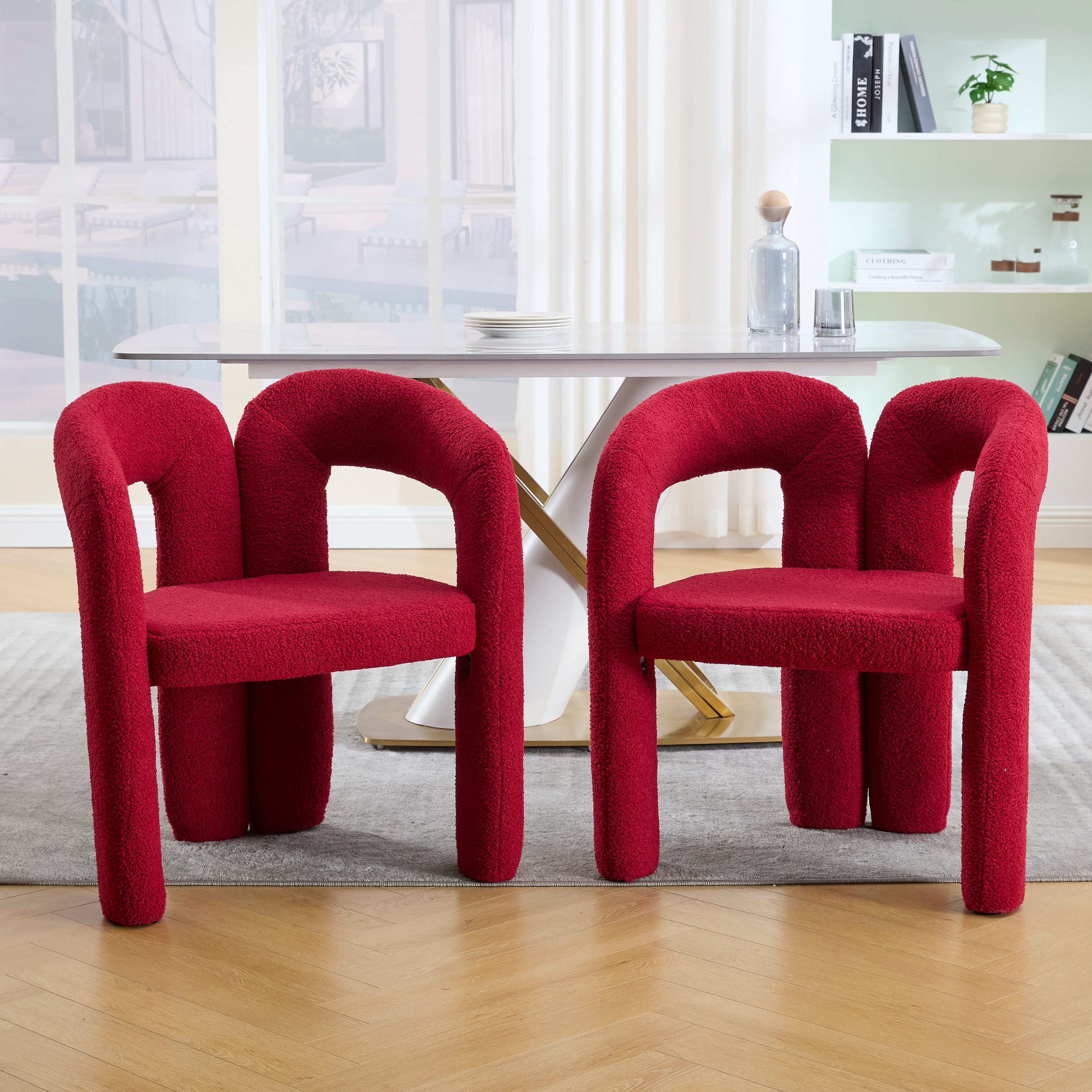 STILVORA Esszimmerstuhl Sessel mit Teddy-Flor&Rückenunterstützung,Esszimmer günstig online kaufen