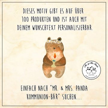 Mr. & Mrs. Panda Poster DIN A5 Bär Kommunion - Grau Pastell - Geschenk, Taufkerze, Posterdruc, Kommunion-Bär (1 St), Lebendige Farben