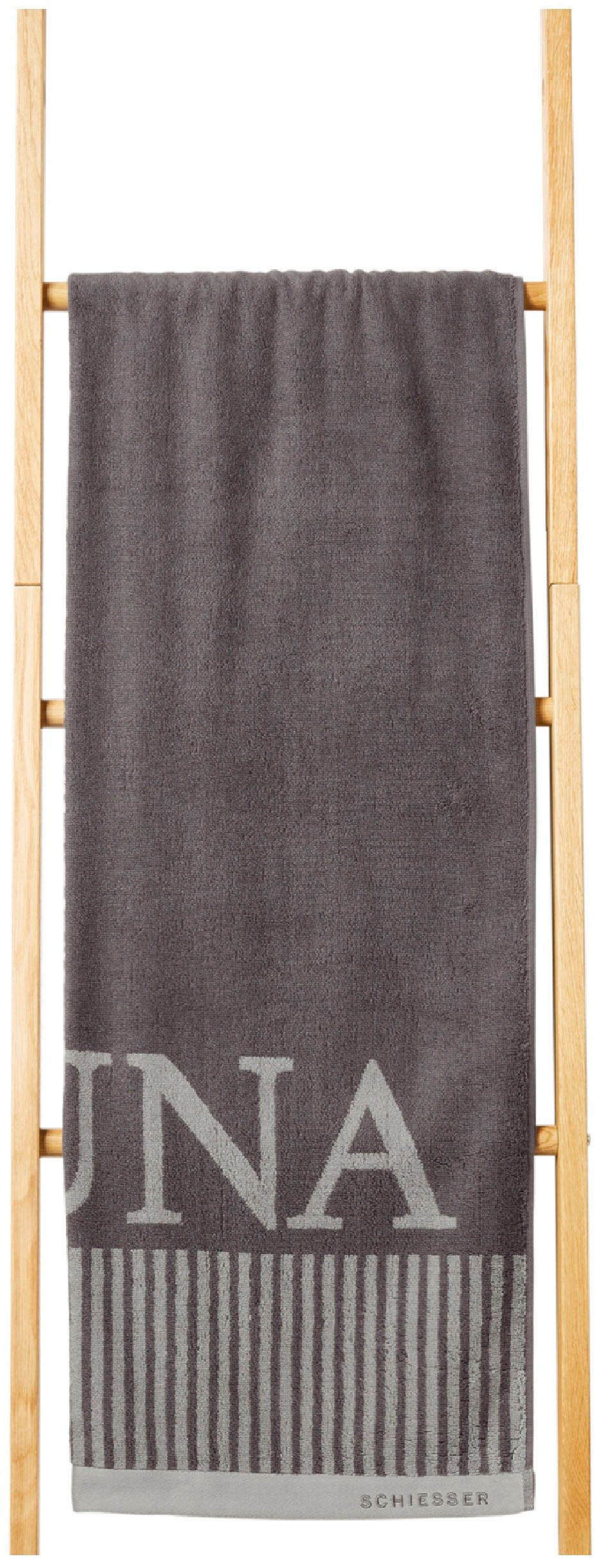 Schiesser Saunatuch Rom aus garngefärbtem, kuschelweichem Baumwollfrottier, Frottier (1-St), Made in Green