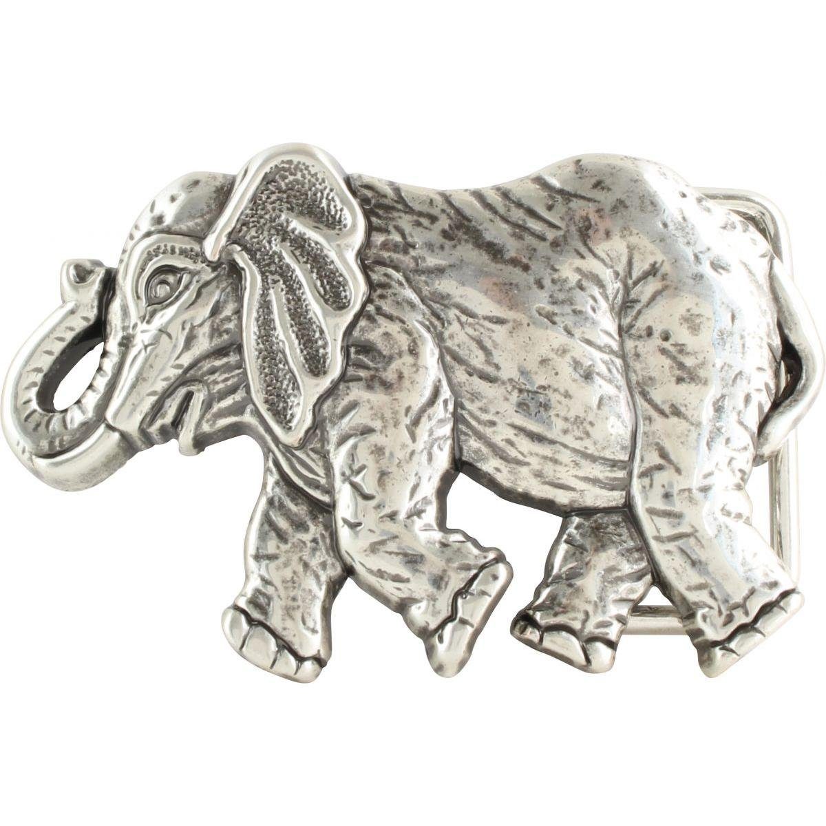 BELTINGER Gürtelschnalle Asiatischer Elefant 4,0 cm - Buckle Wechselschließe Gürtelschließe 40m