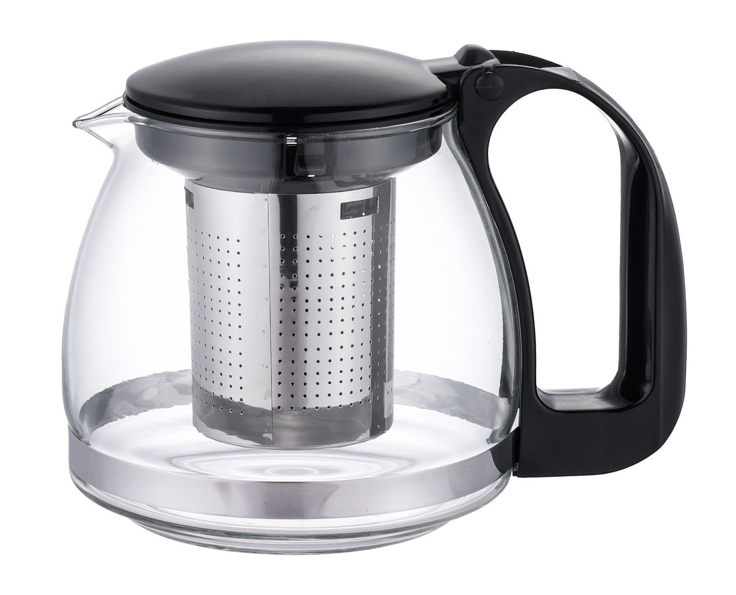 Michelino Teekanne Glas-Teekännchen mit Teesieb, 0,7 l, Kanne aus Borosilikatglas, spülmaschinengeeignet