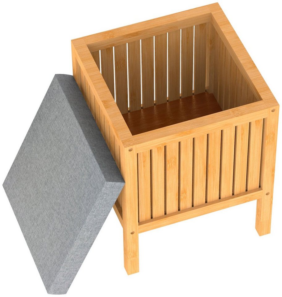 Eisl Badhocker »Bambus«, Wäschesammler mit Sitzkissen, nachhaltige Badmöbel Bambus-HomeTrends
