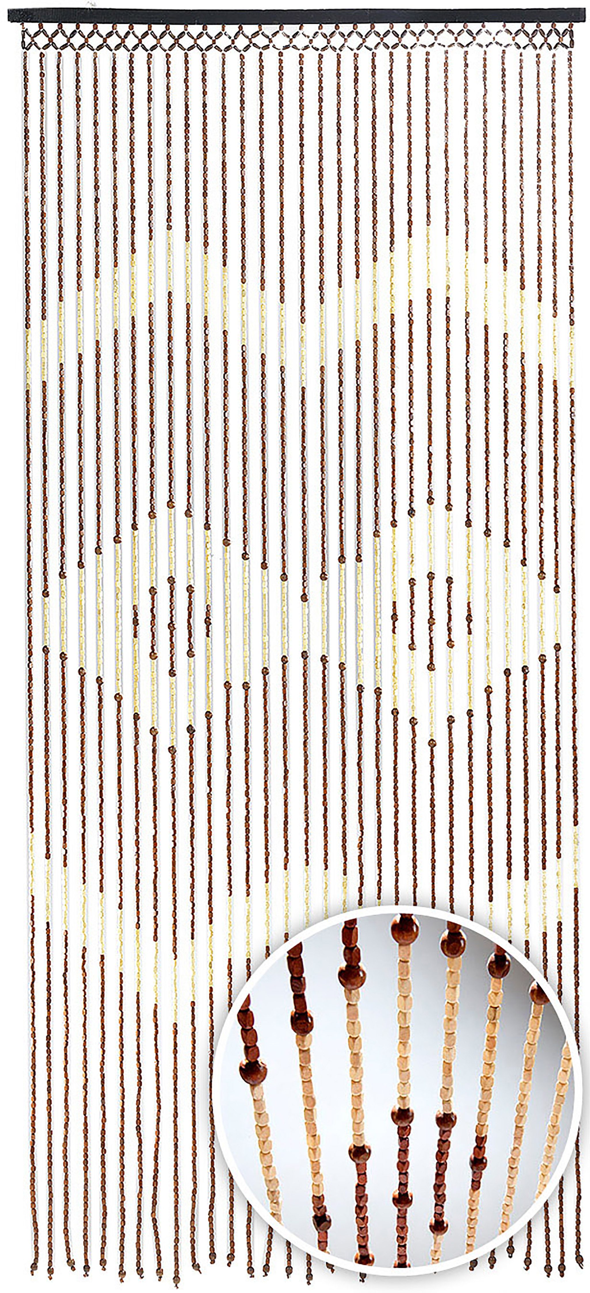 Kobolo Türvorhang Holzperlenvorhang Valencia mit Zackenmuster 90x200 (1 St) günstig online kaufen