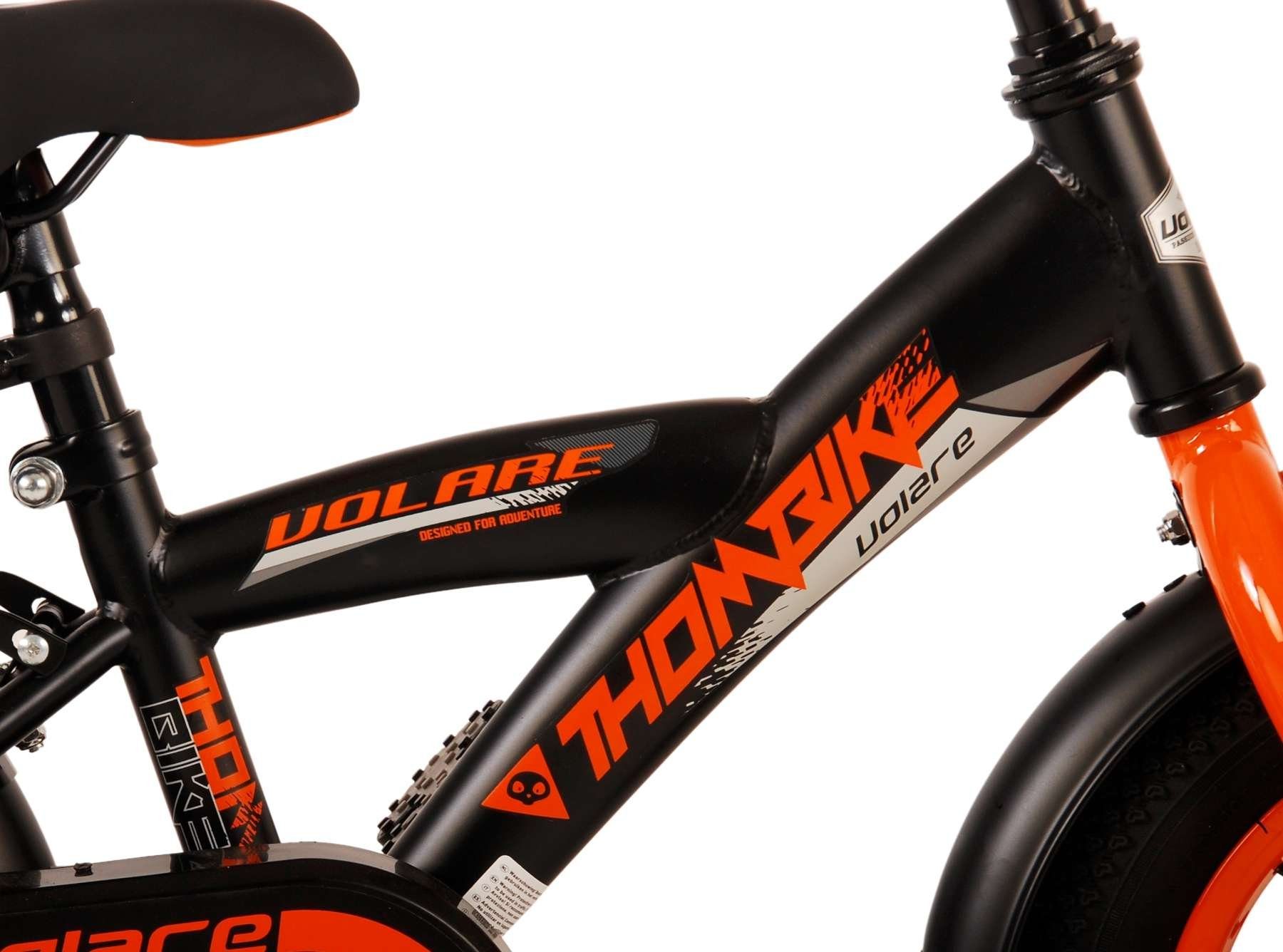 Volare Kinderfahrrad Thombike - Jungen - 14 oder 12 Zoll -bis 60 kg - 85% zusammengebaut, Luftbereifung, Stahlfelgen mit verstellbaren Speichen, 3 - 5 Jahre