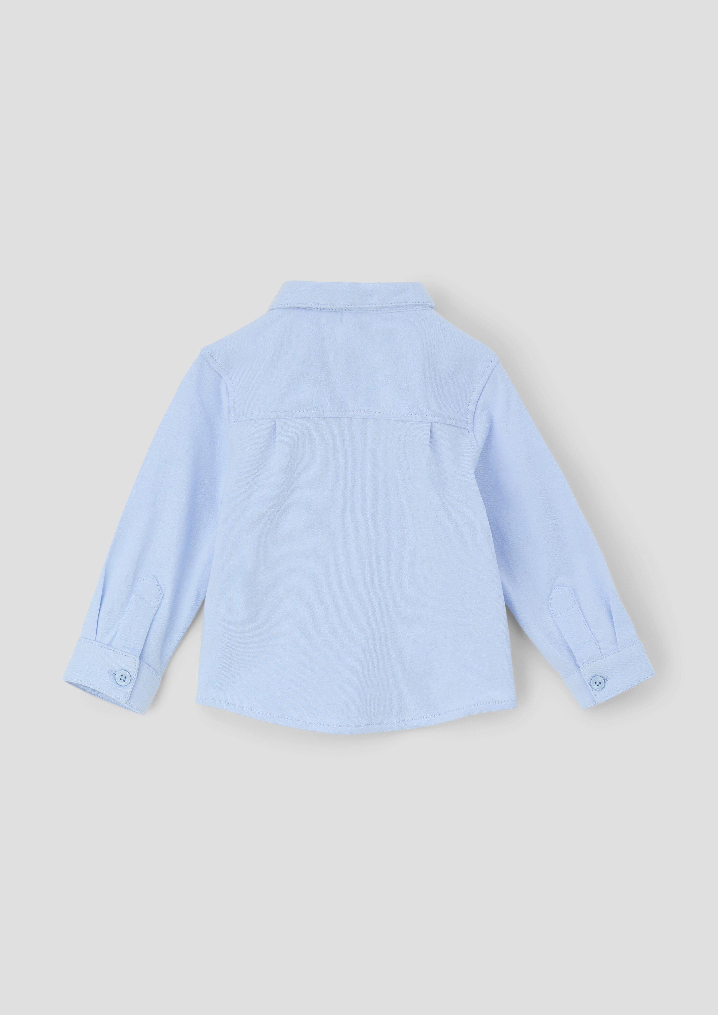 s.Oliver Langarmhemd Regular: Hemd mit abnehmbarer Schleife Fliege hellblau