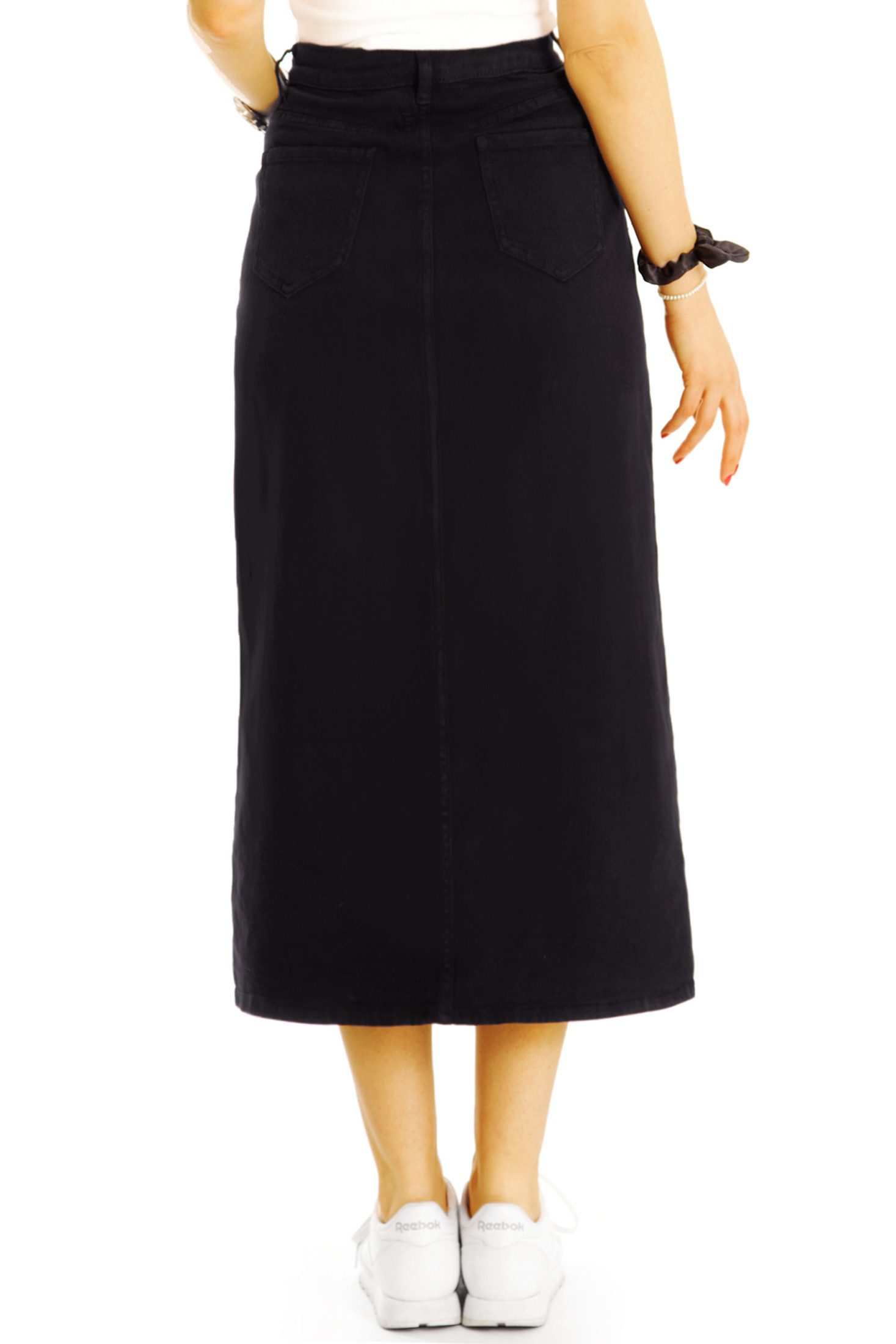 be styled Midirock Midirock Pencil Skirt Bleistiftrock schwarz khaki - Damen - j26L-1 mit Schlitz
