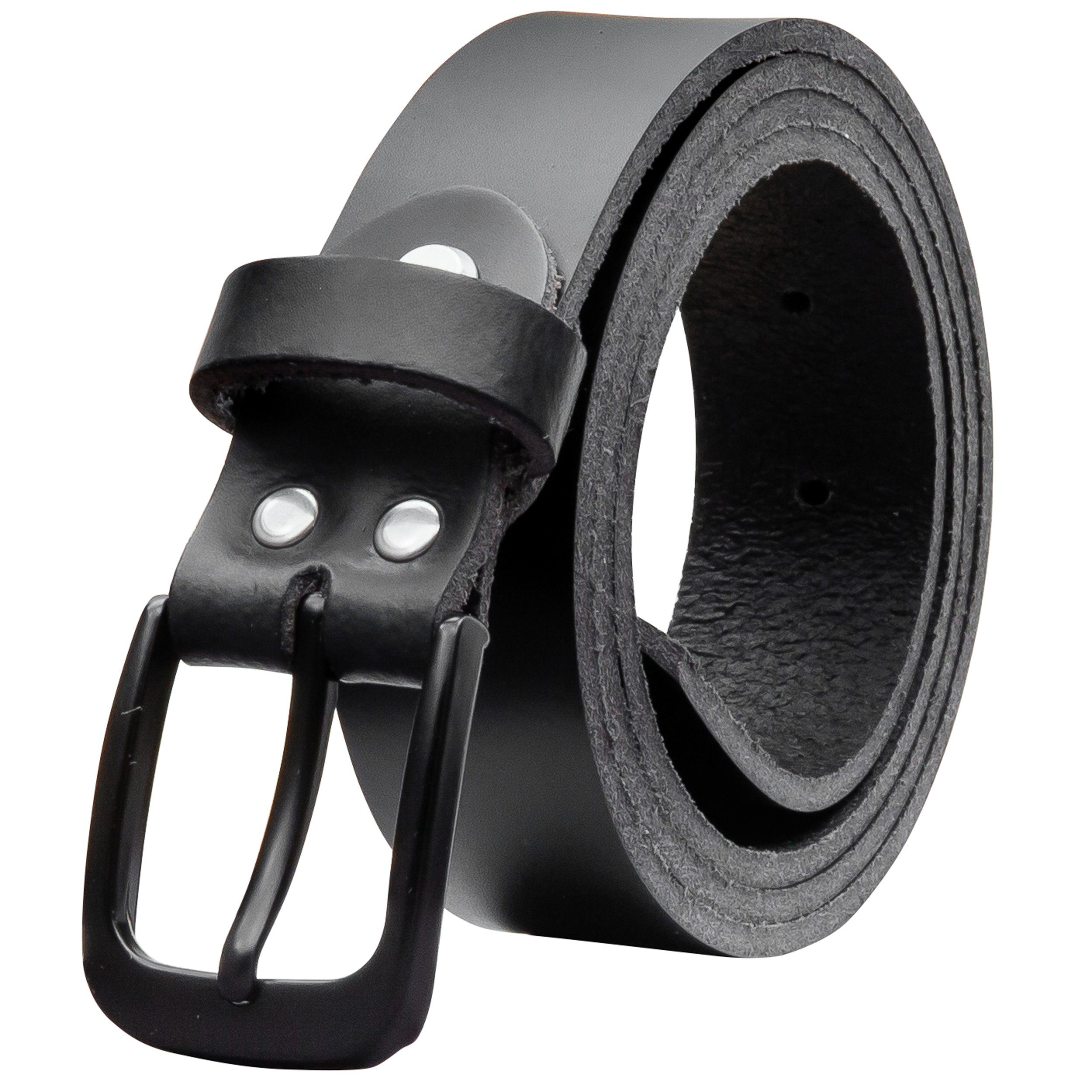 Ledergürtel OM318-PL-Schwarz