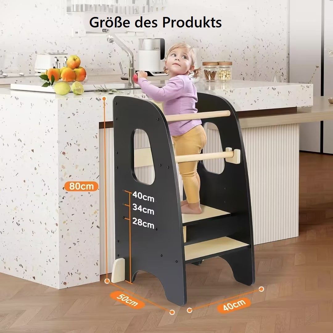 OUNUO Tritthocker Lernturm höhenverstellbar für Kinder ab 1.5 Jahr, Küchenhilfe